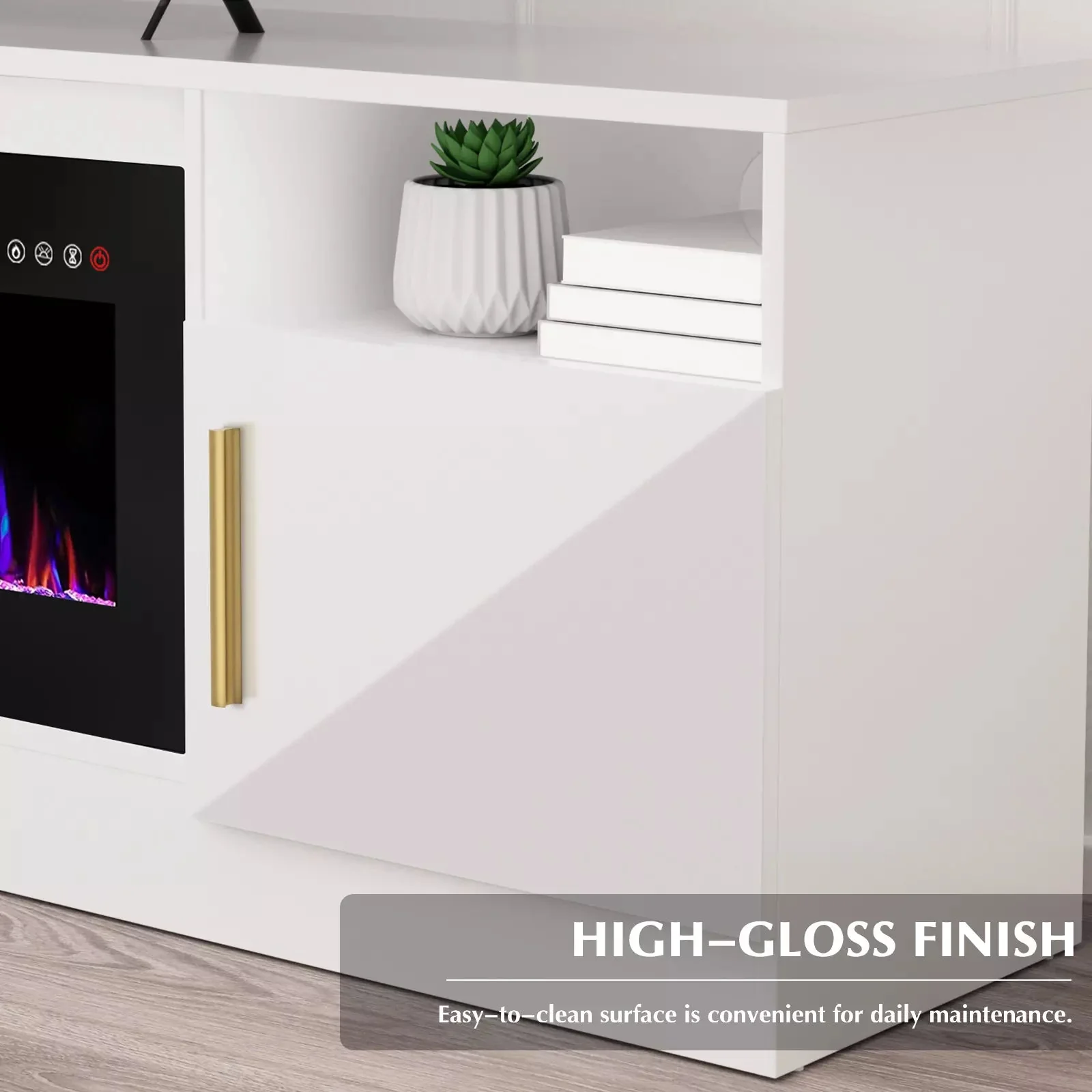 BOSSIN 70 inches Fireplace TV Stand with 36 inch Fireplace Up to 80" TVs - Image 22