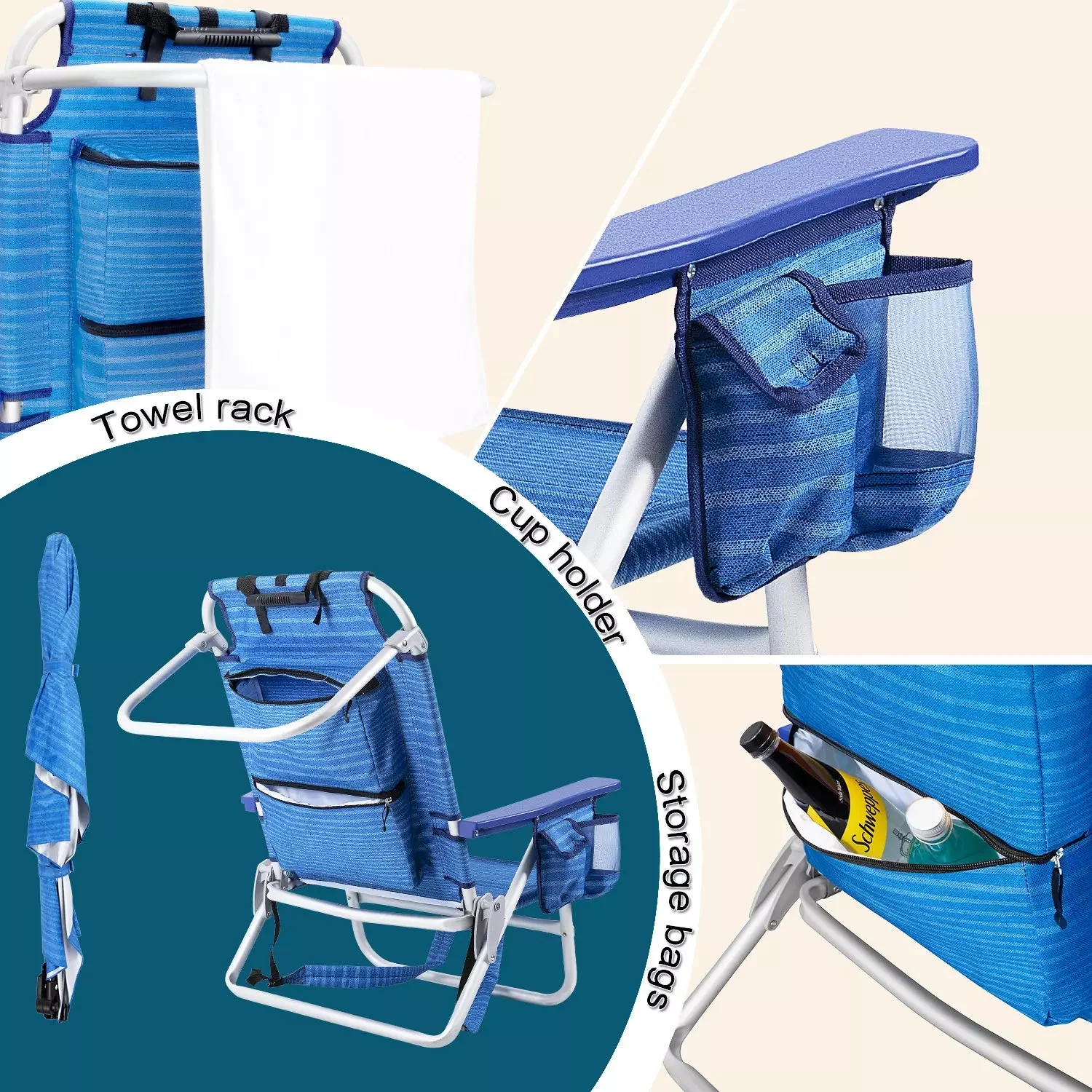 BOSSIN Backpack Beach Chair with Umbrella for Adults - Image 3