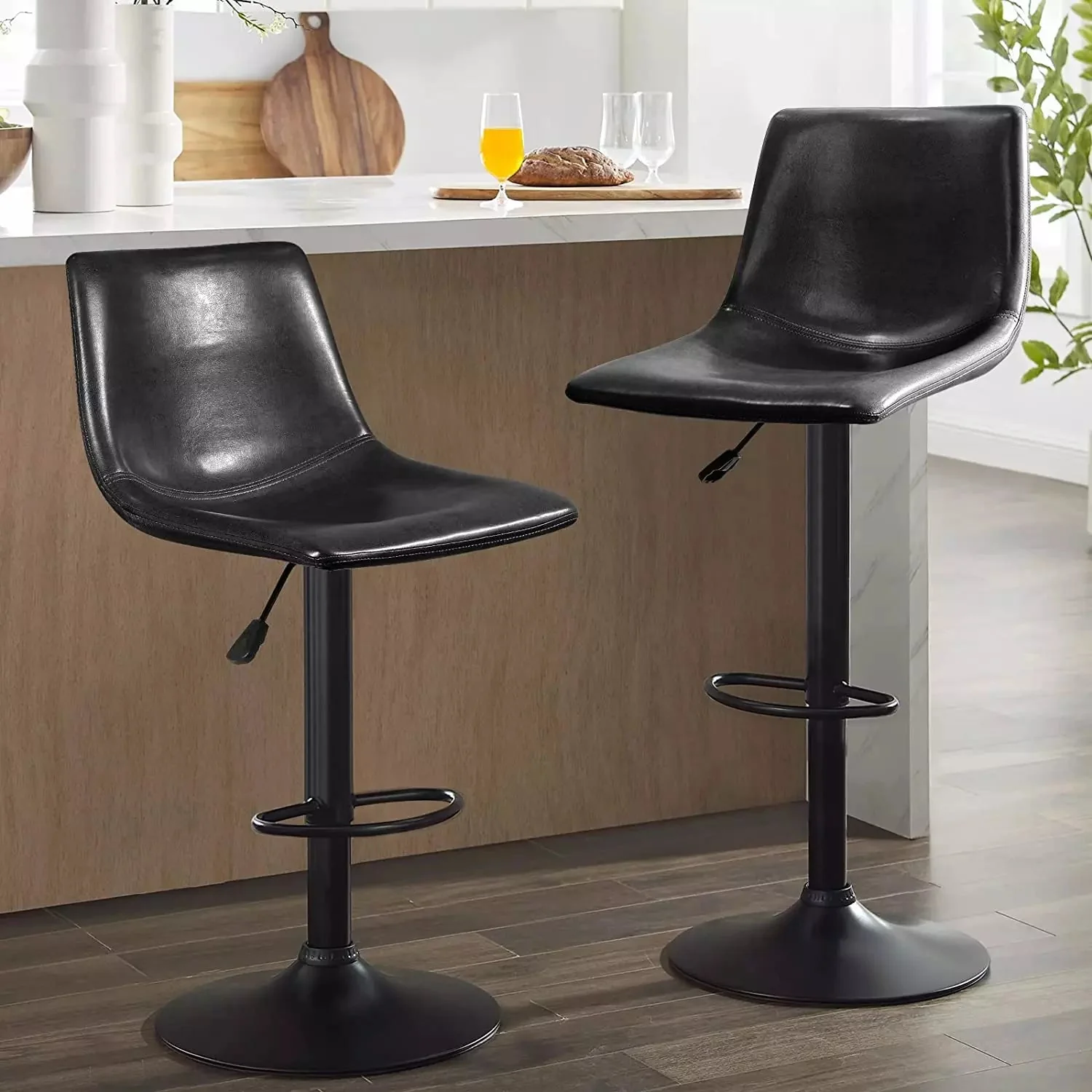 WALEAF Bar Stools Set of 2 Modern Swivel Bar Chairs