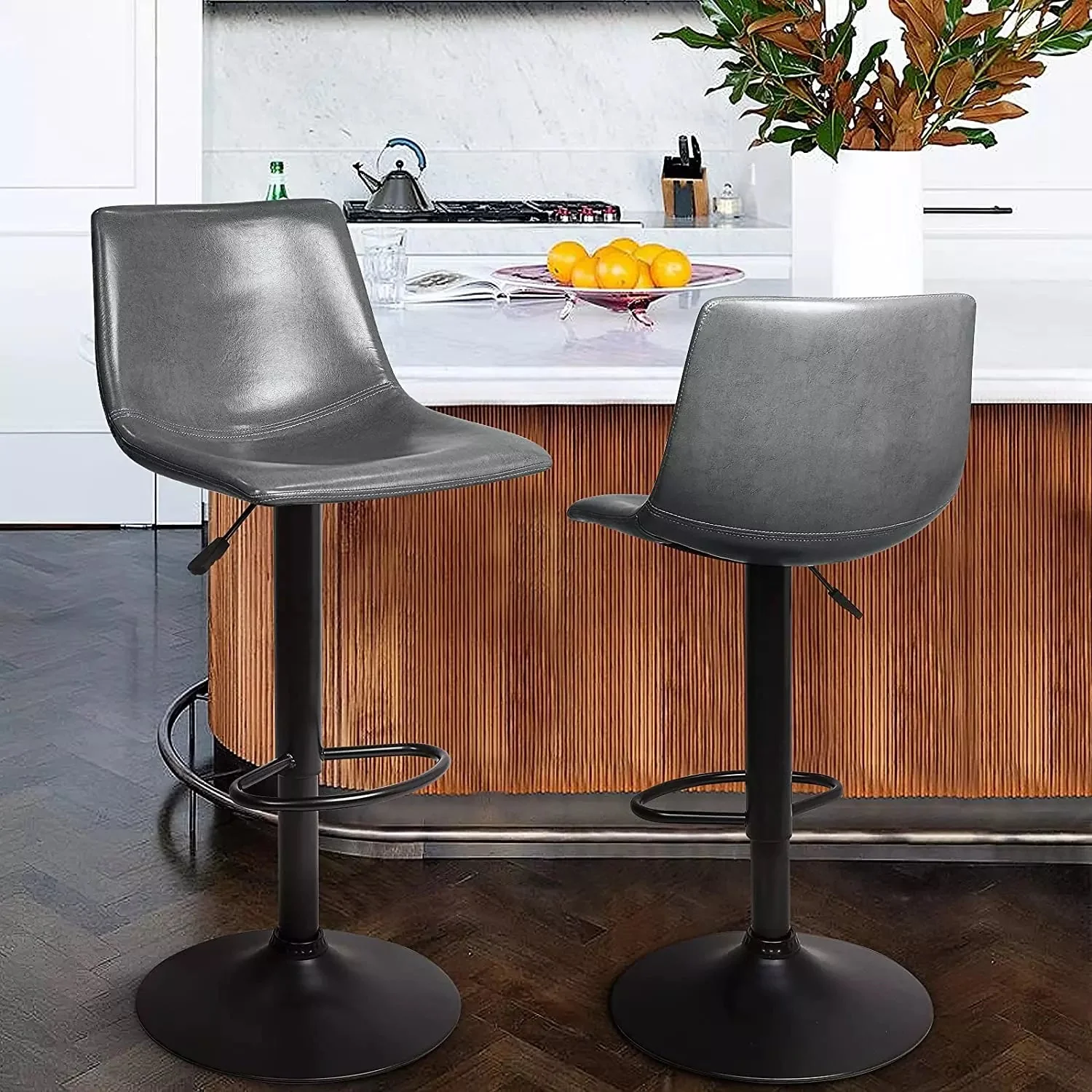 WALEAF Bar Stools Set of 2 Modern Swivel Bar Chairs - Image 11