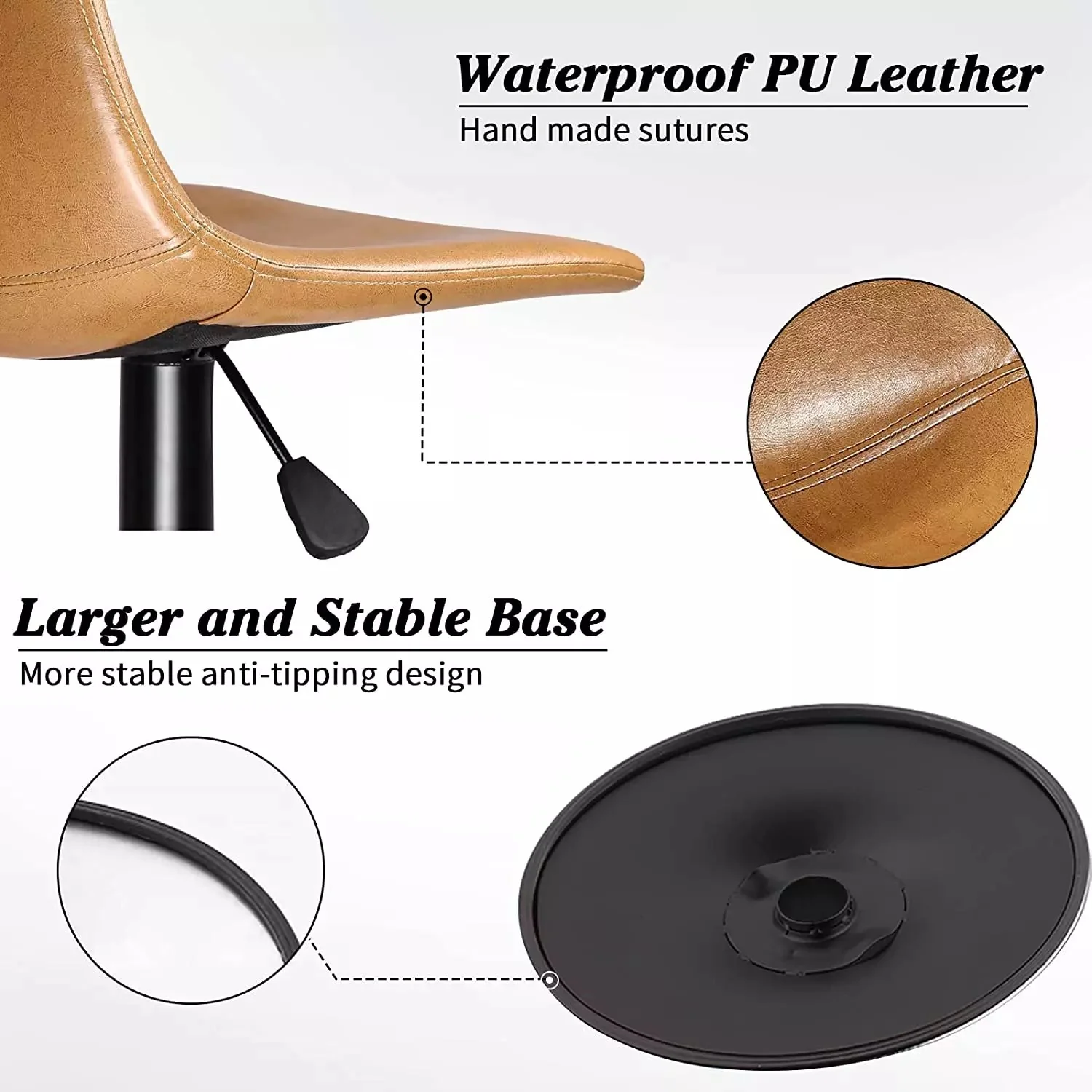 WALEAF Bar Stools Set of 2 Modern Swivel Bar Chairs - Image 21