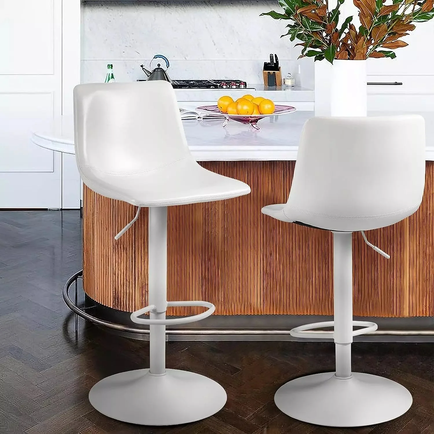 WALEAF Bar Stools Set of 2 Modern Swivel Bar Chairs - Image 25