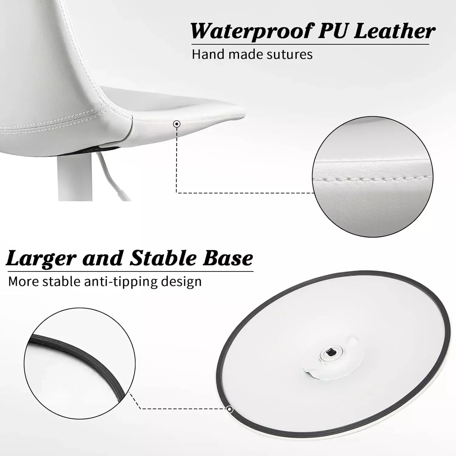 WALEAF Bar Stools Set of 2 Modern Swivel Bar Chairs - Image 28