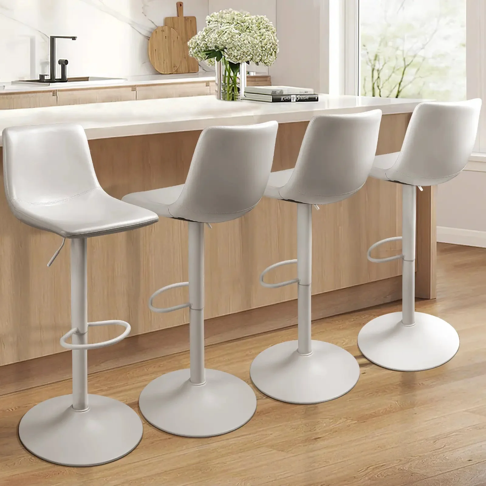WALEAF Bar Stools Set of 2 Modern Swivel Bar Chairs - Image 32