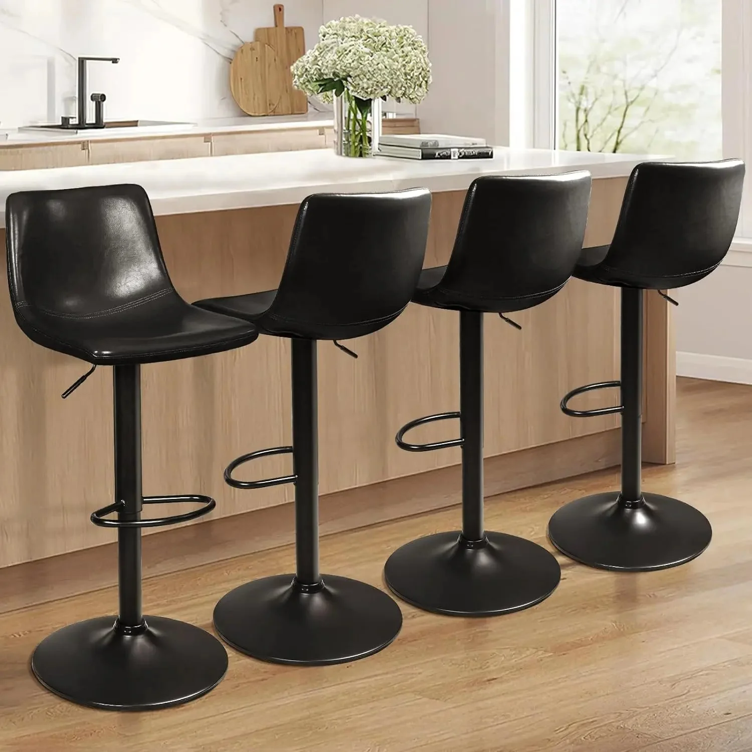 WALEAF Bar Stools Set of 2 Modern Swivel Bar Chairs - Image 33