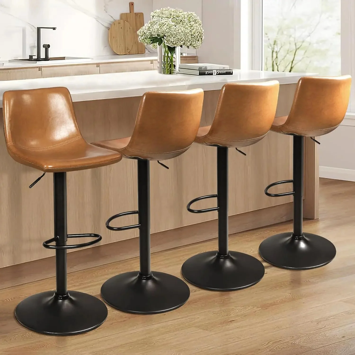 WALEAF Bar Stools Set of 2 Modern Swivel Bar Chairs - Image 35