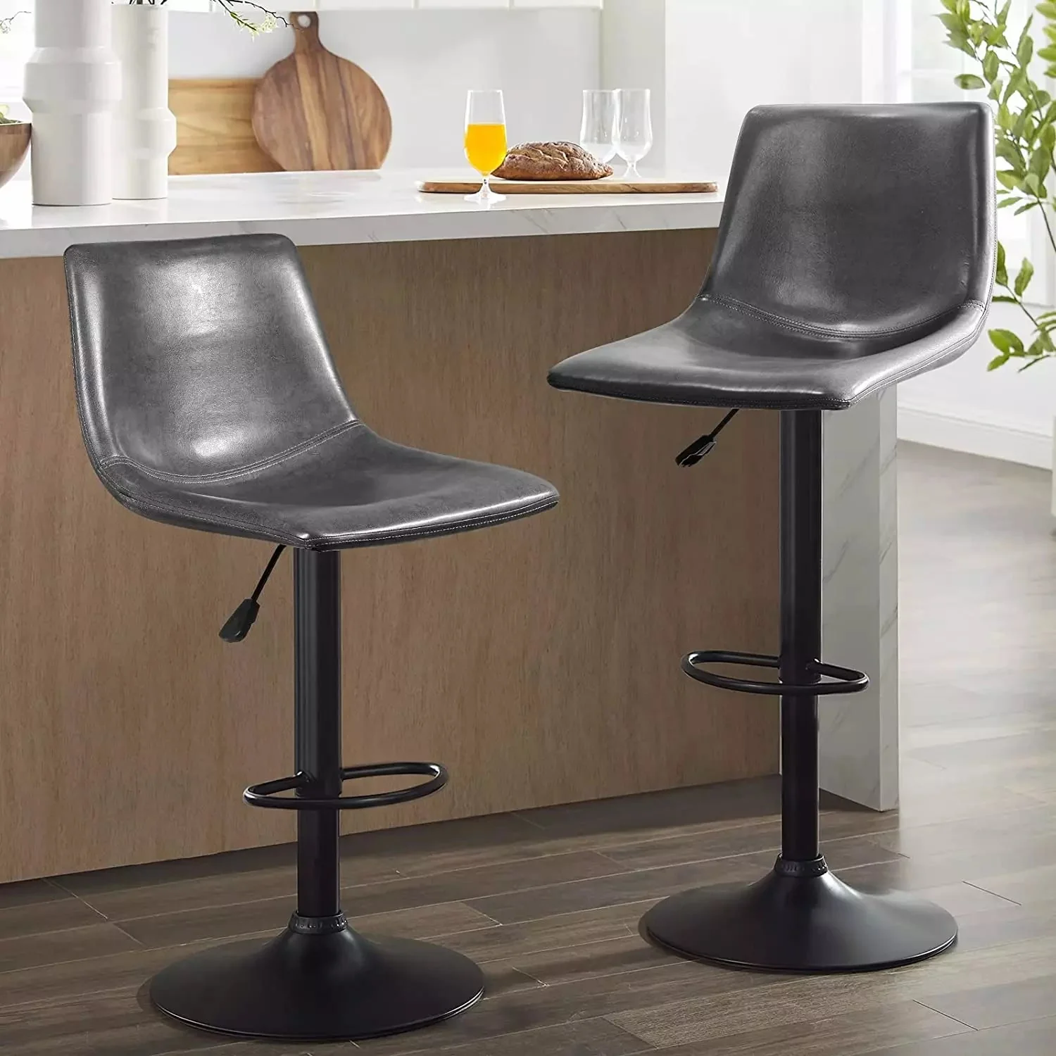 WALEAF Bar Stools Set of 2 Modern Swivel Bar Chairs - Image 9