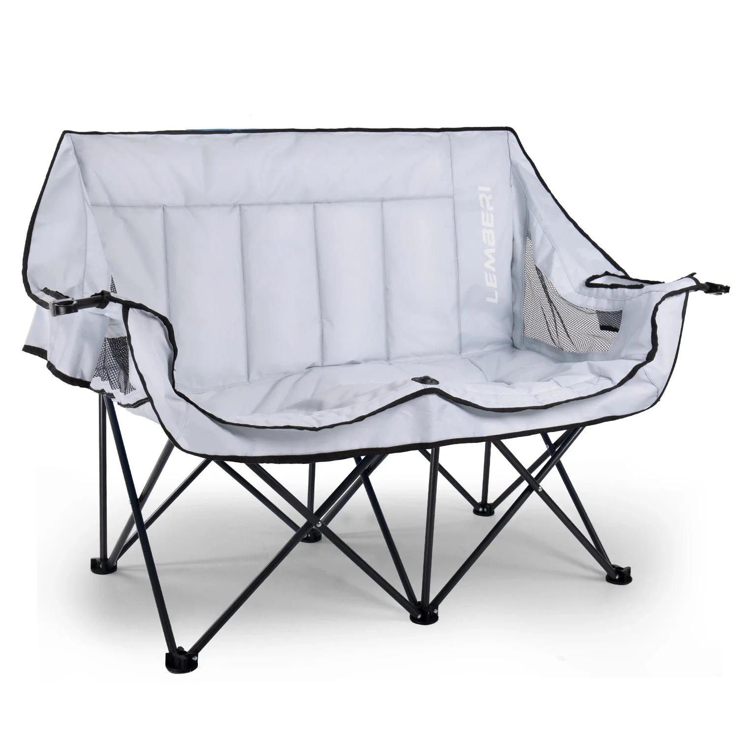 BOSSIN Double Oversized Camping Chairs for Adults, Folding Loveseat Camping Couch with Side Cup Holder&Back Pocket - Image 8
