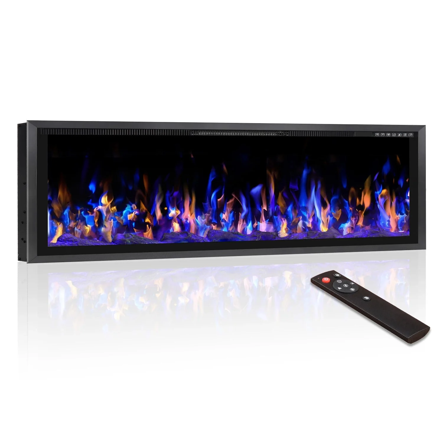 BOSSIN  Electric Fireplace Ultra Narrow Frame &Wider screen with Adjustable Flame Color and Speed,Remote Control with Timer,750/1500W - Image 3