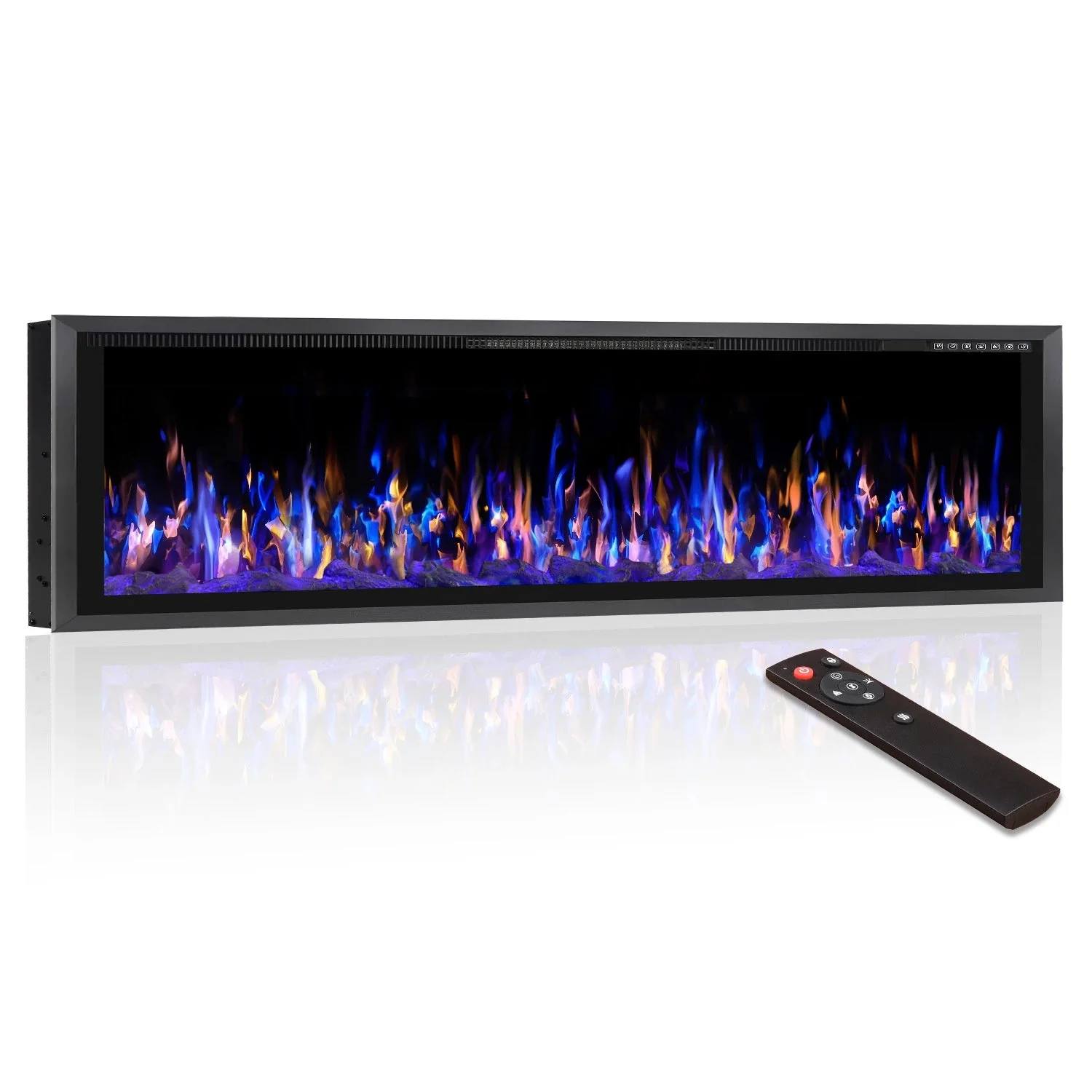 BOSSIN  Electric Fireplace Ultra Narrow Frame &Wider screen with Adjustable Flame Color and Speed,Remote Control with Timer,750/1500W - Image 4
