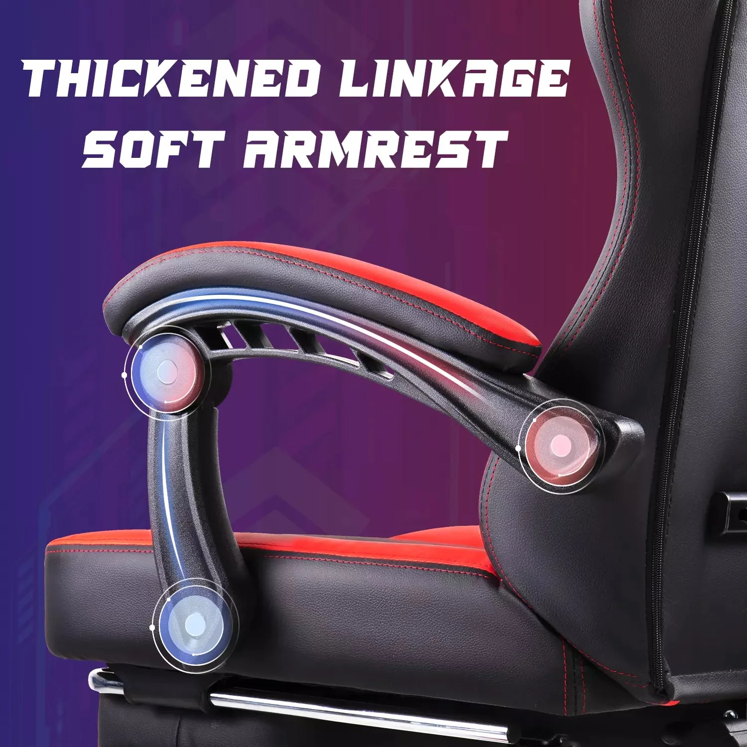 Waleaf Ergonomic Adult Gamer Chair, 330 lb Computer Chair, Racing Gaming Office Chair, Gamer Height Adjustable Swivel Chair with Lumbar Support and Headrest - Image 4