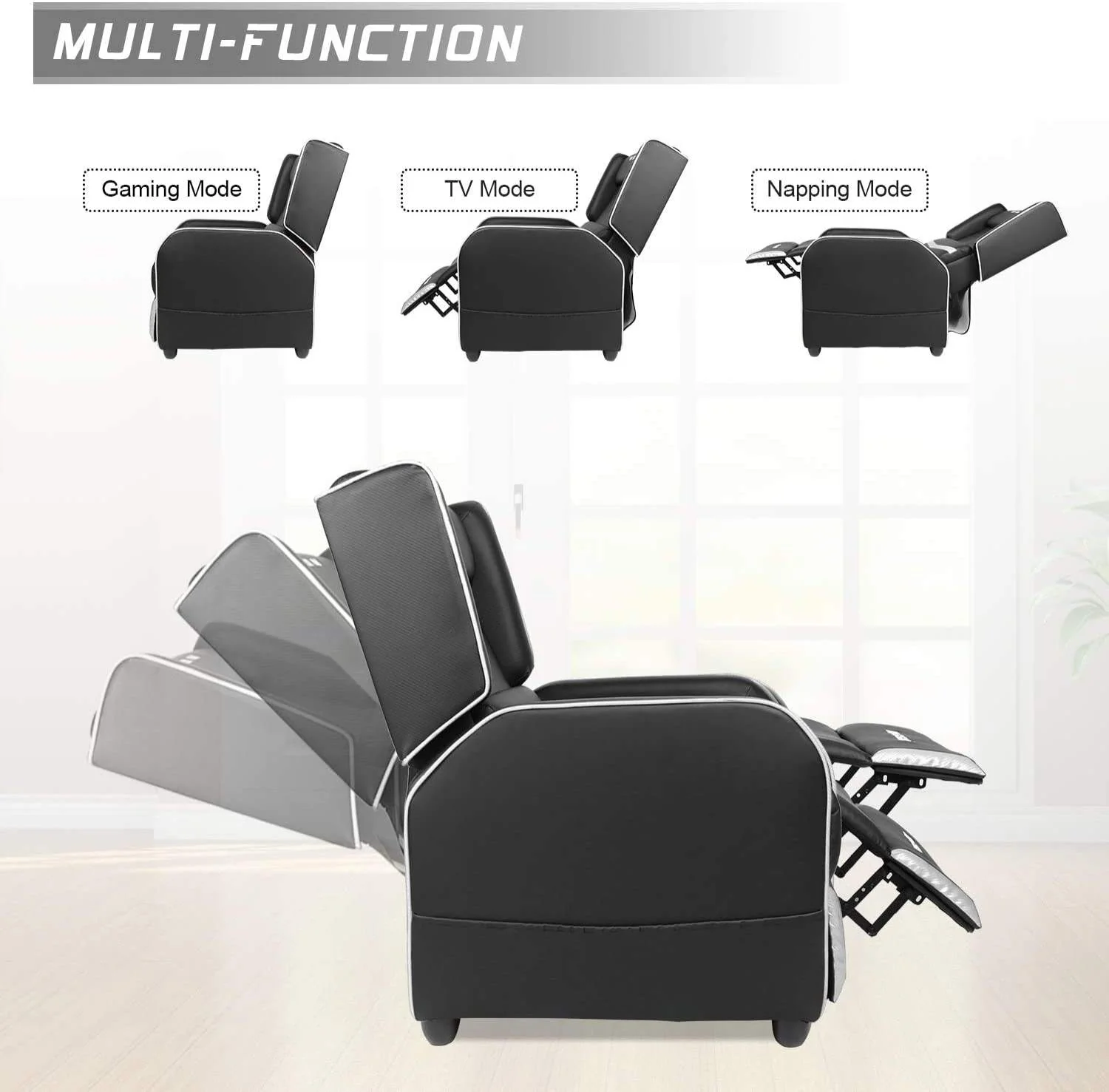 BOSSIN Ergonomic Gaming Recliner Chair,PU Leather Recliner Seating Sofa BGR01 - Image 12