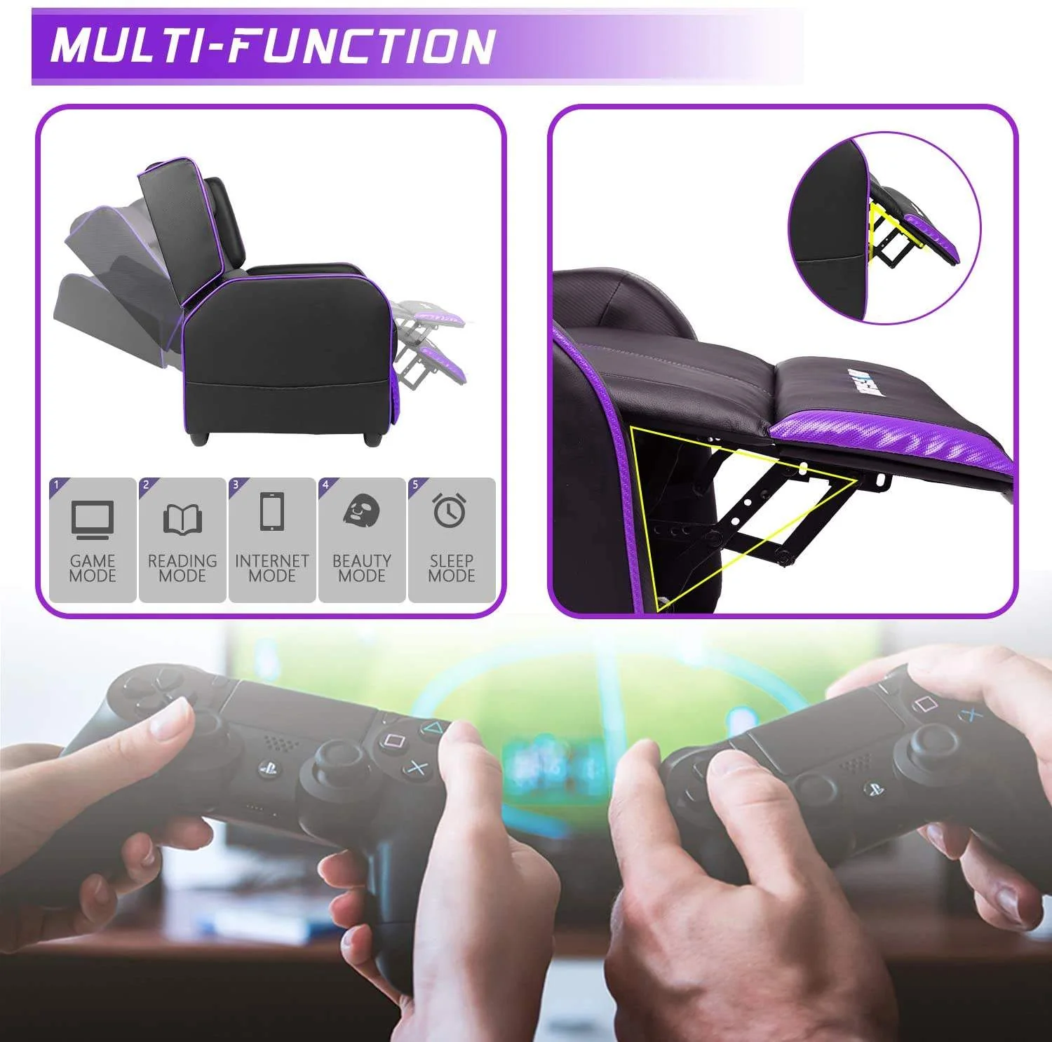 BOSSIN Ergonomic Gaming Recliner Chair,PU Leather Recliner Seating Sofa BGR01 - Image 27