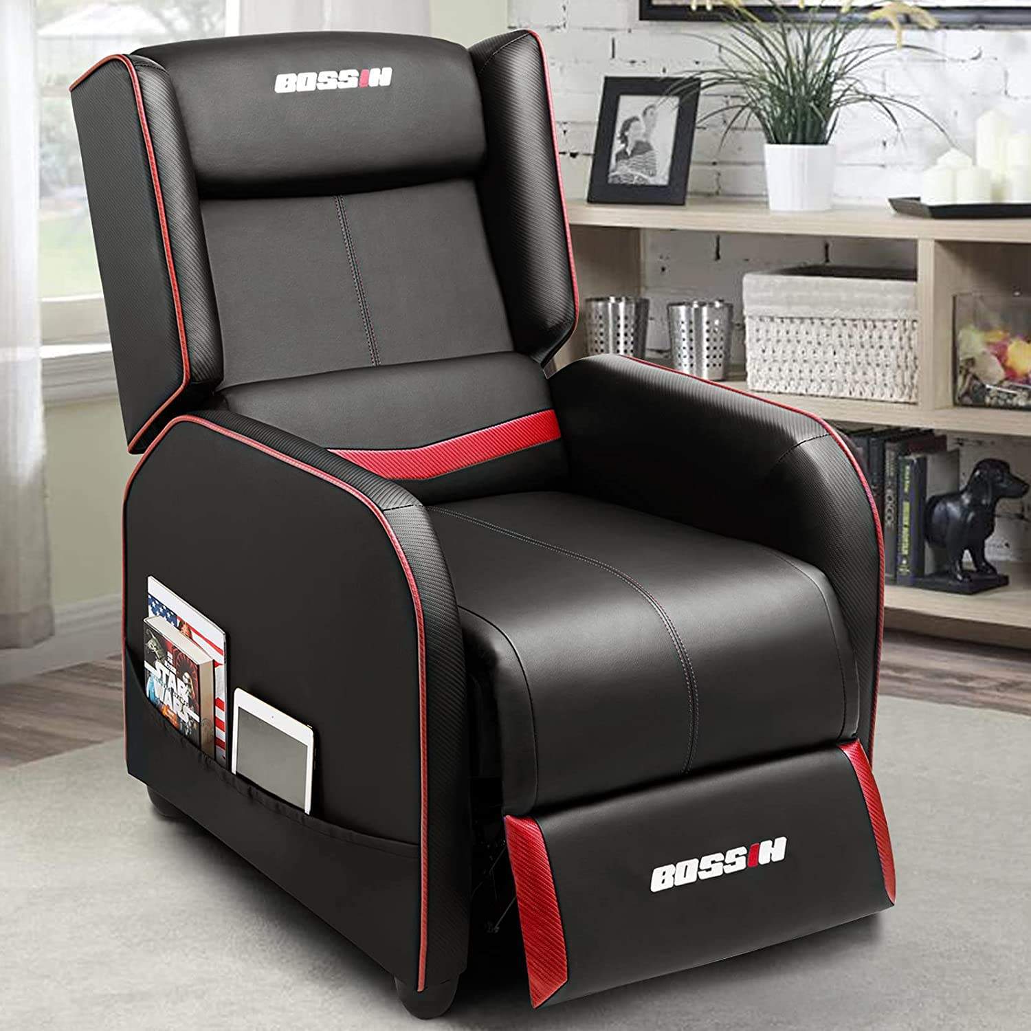 BOSSIN Ergonomic Gaming Recliner Chair,PU Leather Recliner Seating Sofa BGR01 - Image 36