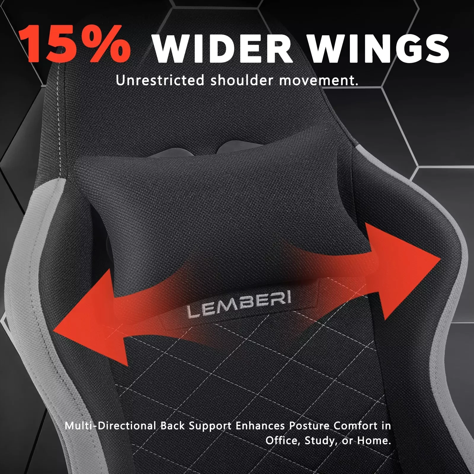 BOSSIN Gaming Chair, Fabric Big and Tall Video Game Chairs for Adults with Footrest,Racing Style Ergonomic Computer Gamer Chair with Headrest and Lumbar Support - Image 14