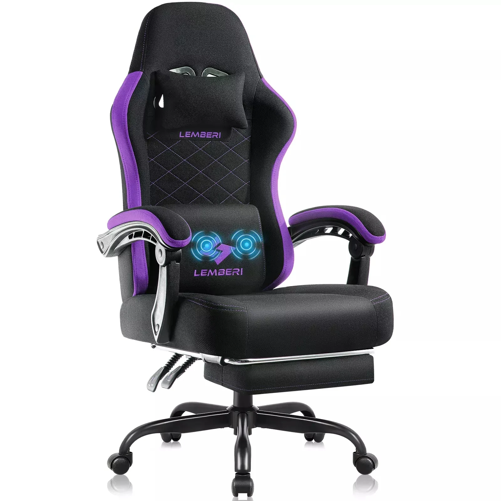BOSSIN Gaming Chair, Fabric Big and Tall Video Game Chairs for Adults with Footrest,Racing Style Ergonomic Computer Gamer Chair with Headrest and Lumbar Support - Image 3