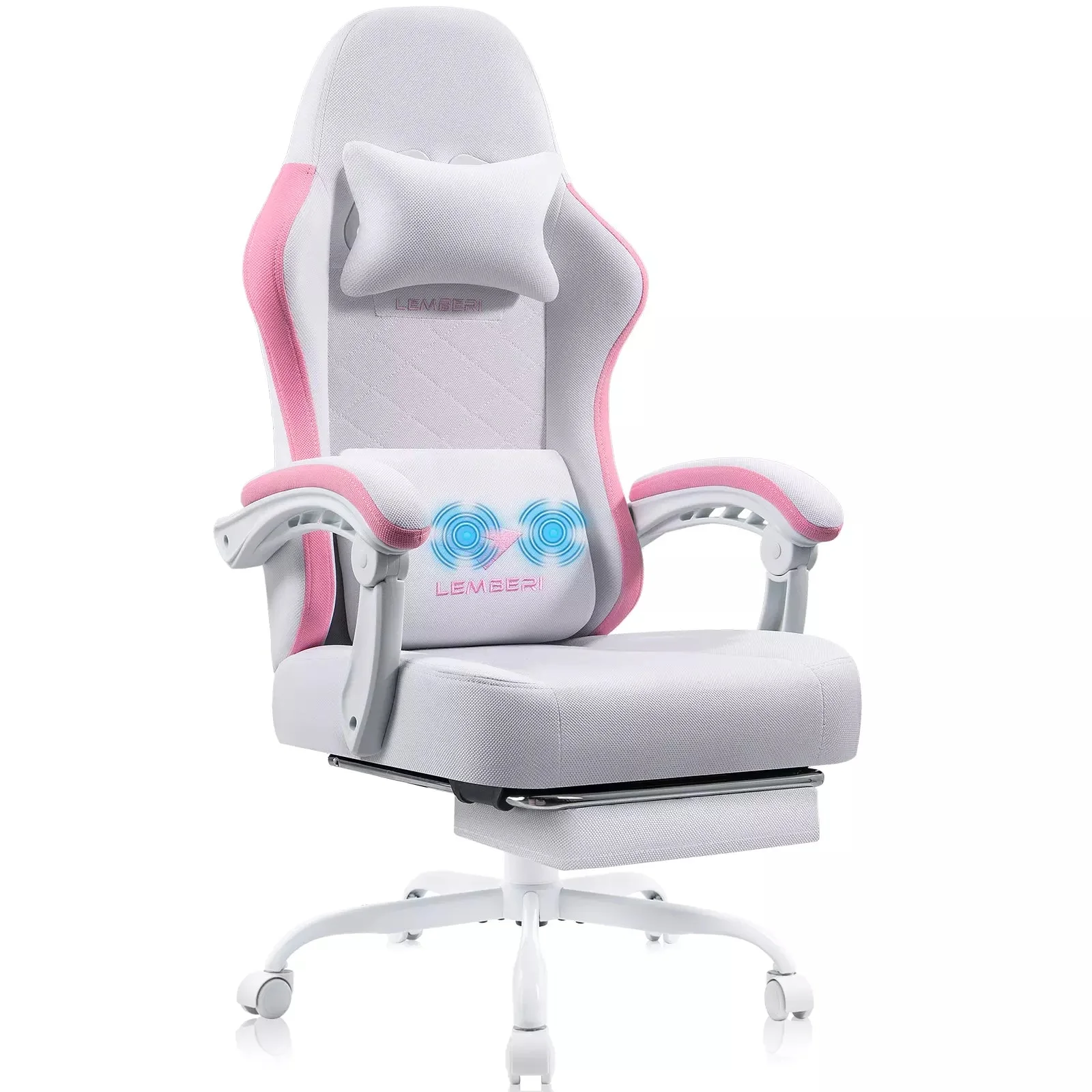 BOSSIN Gaming Chair, Fabric Big and Tall Video Game Chairs for Adults with Footrest,Racing Style Ergonomic Computer Gamer Chair with Headrest and Lumbar Support - Image 5
