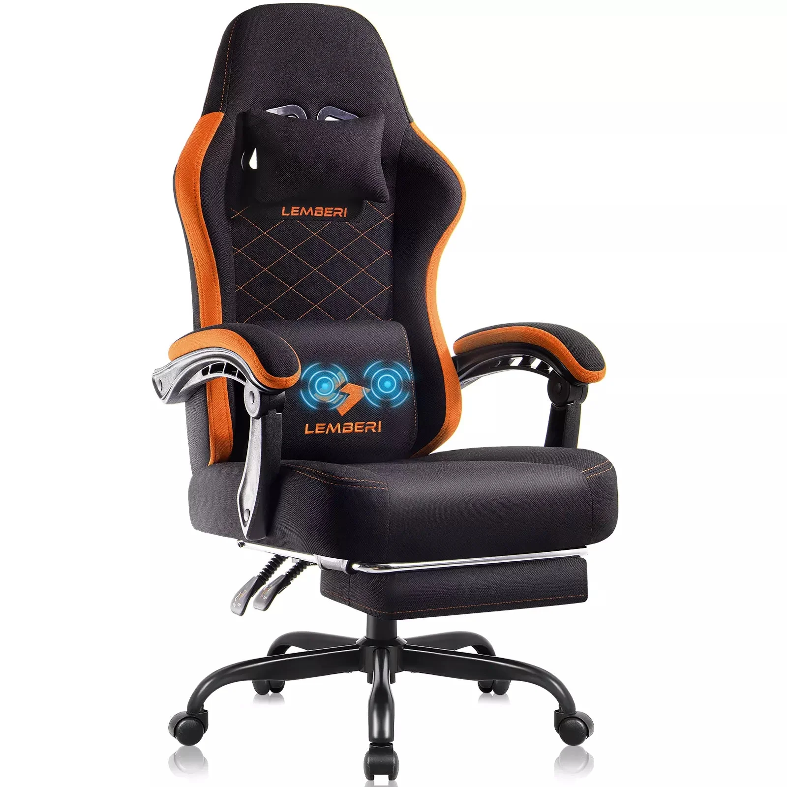 BOSSIN Gaming Chair, Fabric Big and Tall Video Game Chairs for Adults with Footrest,Racing Style Ergonomic Computer Gamer Chair with Headrest and Lumbar Support - Image 6