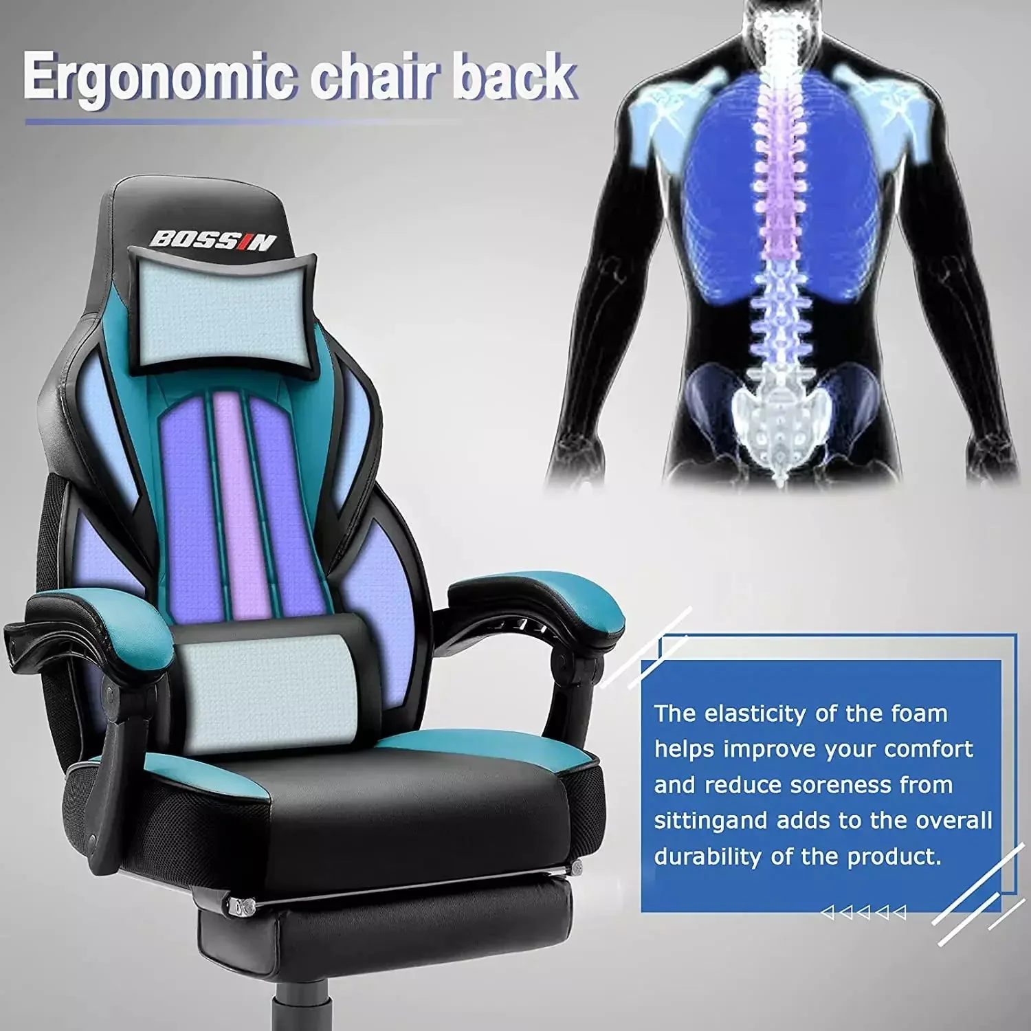 BOSSIN Big and Tall Heavy Duty PC Gaming Chair, Design for Big Guy BGC01 - Image 28