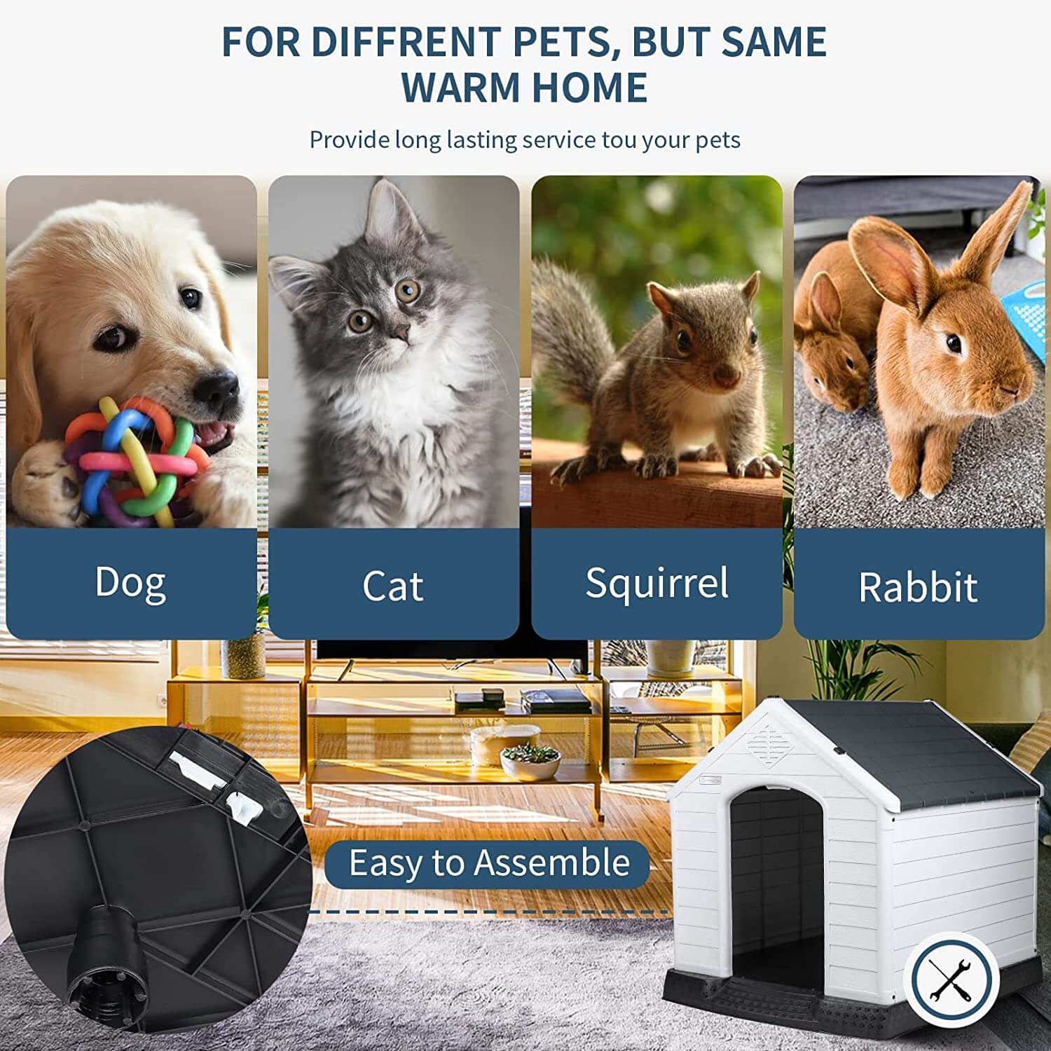 Vitesse Indoor/Outdoor Durable Dog House with Air Vents and Elevated Floor - Image 13