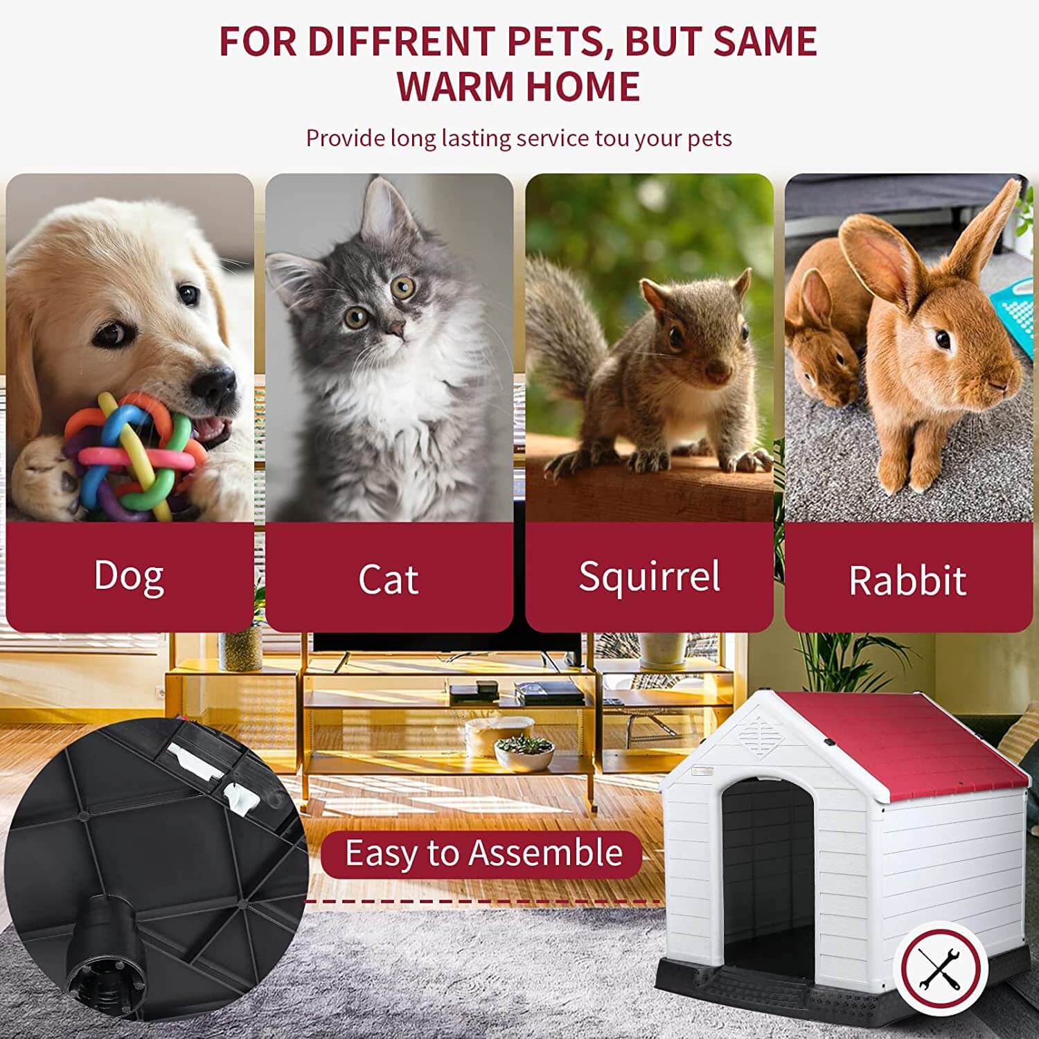 Vitesse Indoor/Outdoor Durable Dog House with Air Vents and Elevated Floor - Image 22