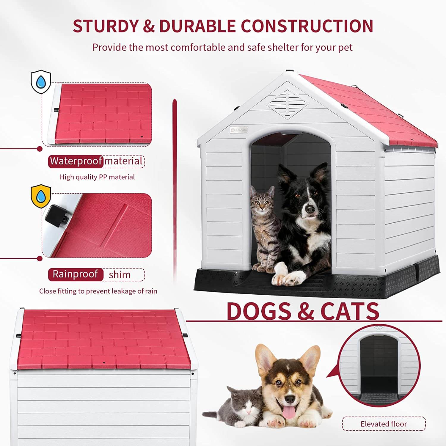 Vitesse Indoor/Outdoor Durable Dog House with Air Vents and Elevated Floor - Image 24