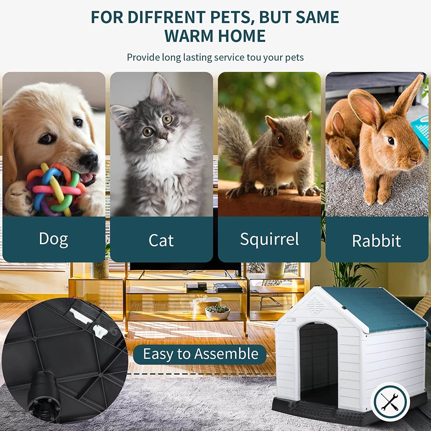 Vitesse Indoor/Outdoor Durable Dog House with Air Vents and Elevated Floor - Image 4