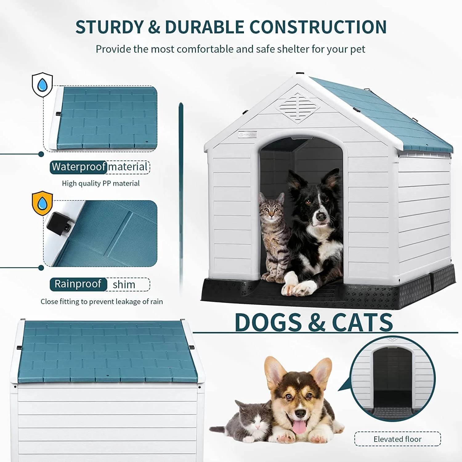 Vitesse Indoor/Outdoor Durable Dog House with Air Vents and Elevated Floor - Image 6