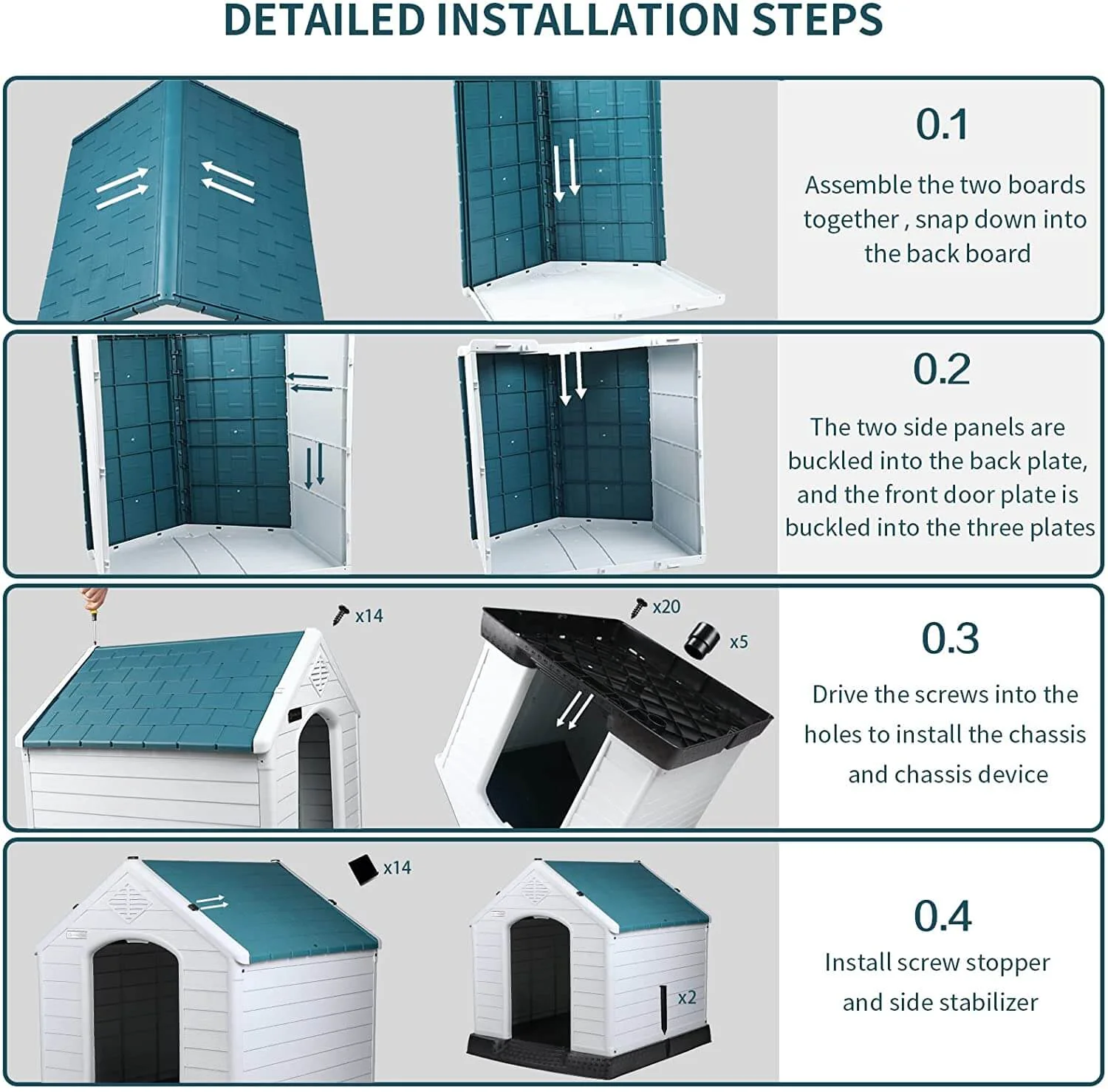 Vitesse Indoor/Outdoor Durable Dog House with Air Vents and Elevated Floor - Image 7
