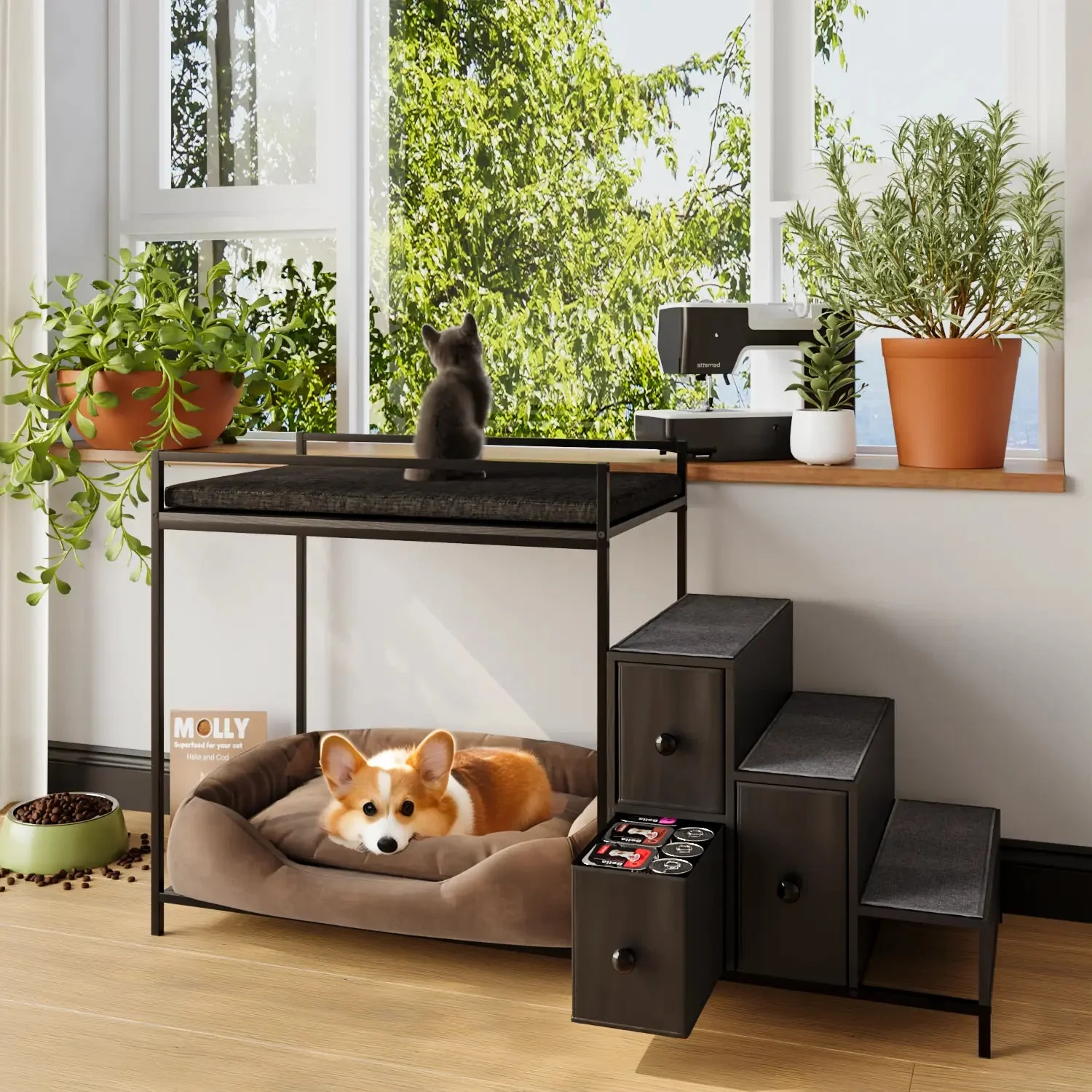 BOSSIN Pet Window Perch with Stairs - Image 9