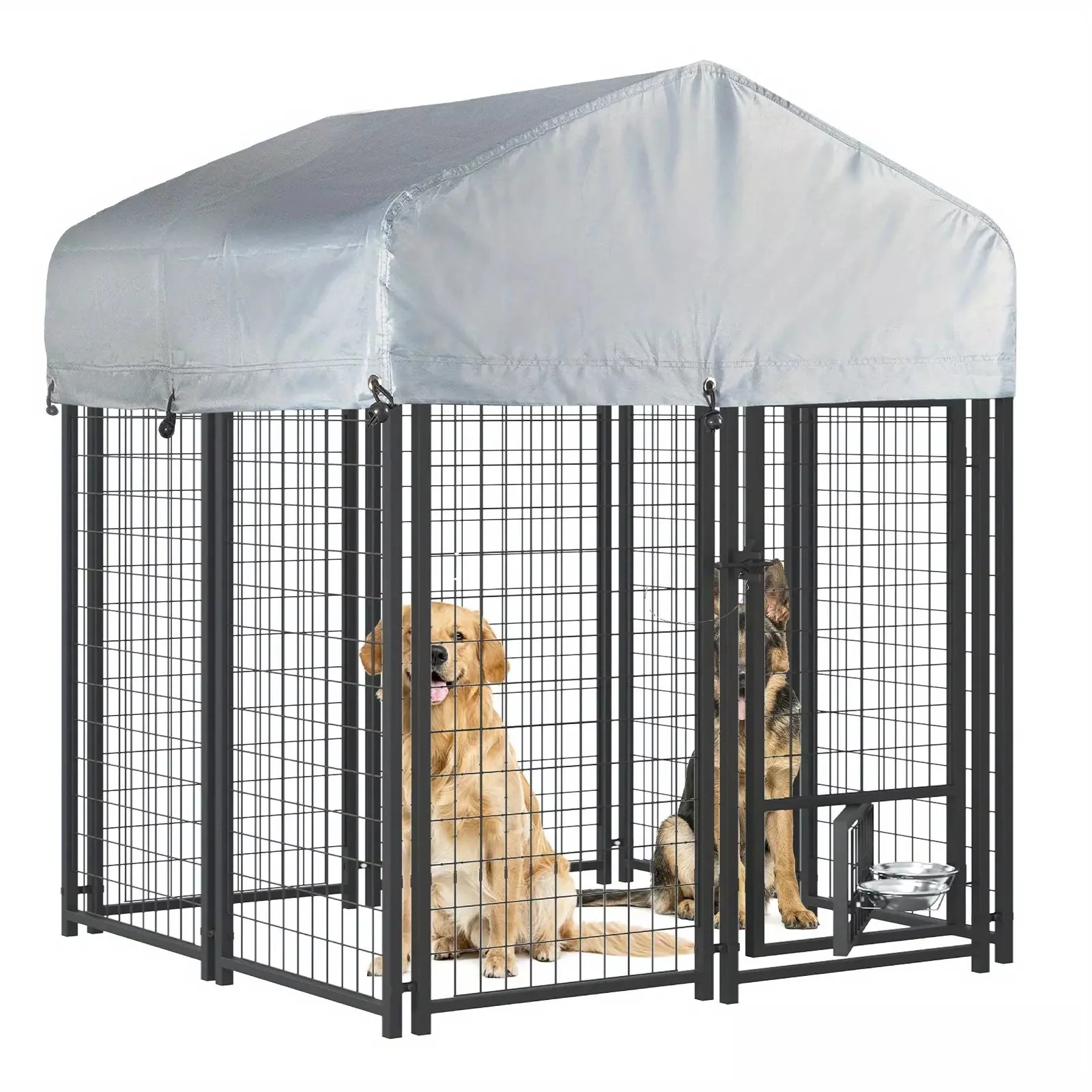 LEMBERI 8x4x4 Outside Dog Kennel with Roof for Large Dogs - Image 10