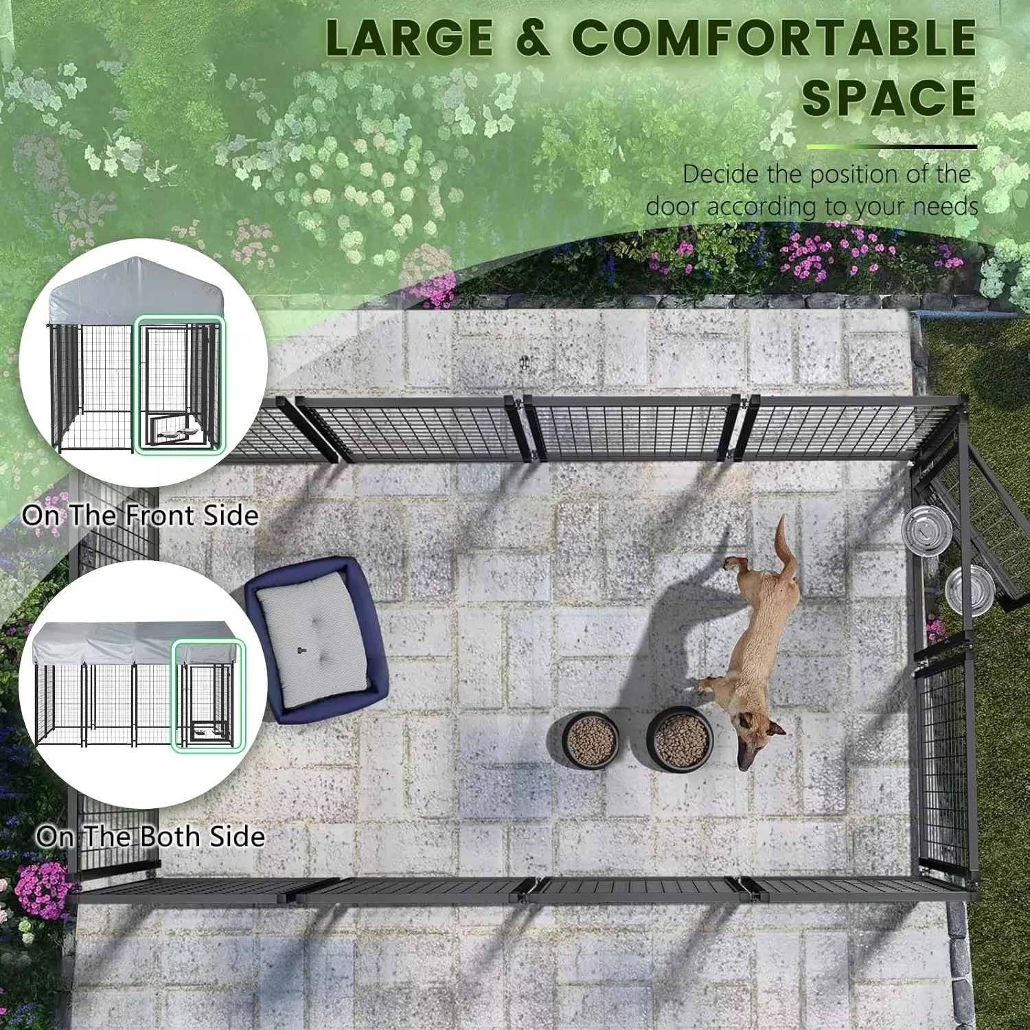 LEMBERI 8x4x4 Outside Dog Kennel with Roof for Large Dogs - Image 5