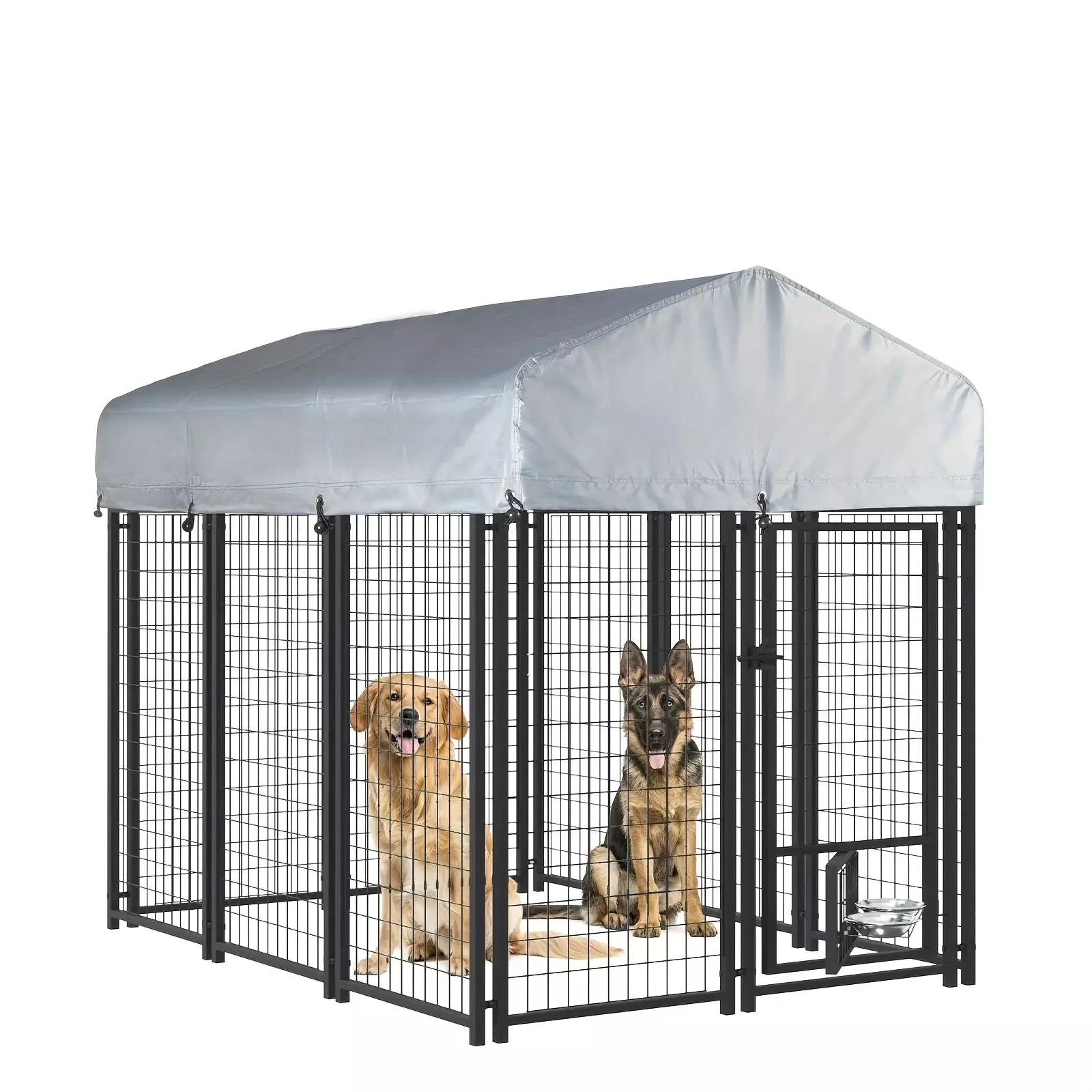LEMBERI 8x4x4 Outside Dog Kennel with Roof for Large Dogs - Image 9