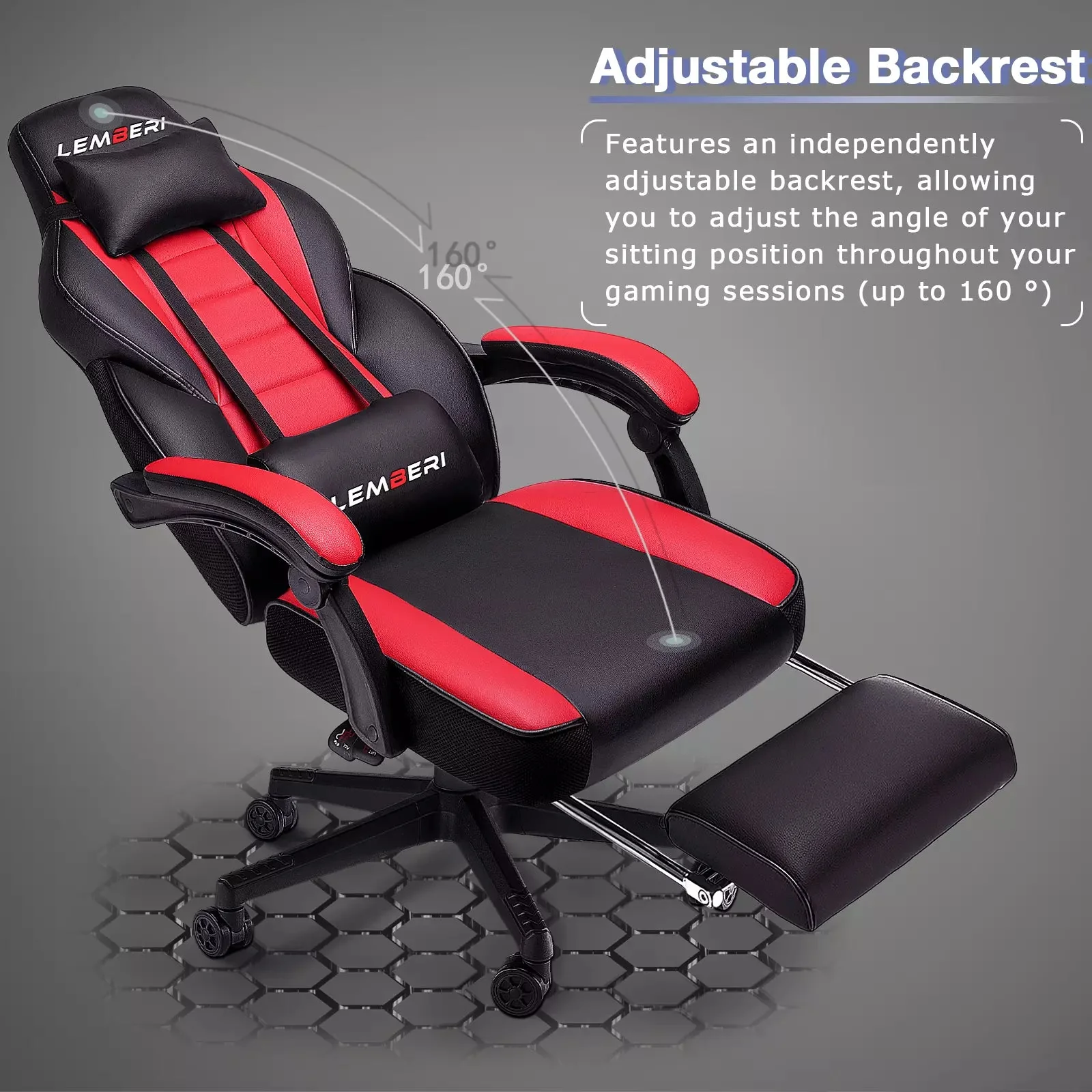 LEMBERI Big and Tall Heavy Duty PC Gaming Chair, Design for Big Guy LGC01 - Image 12