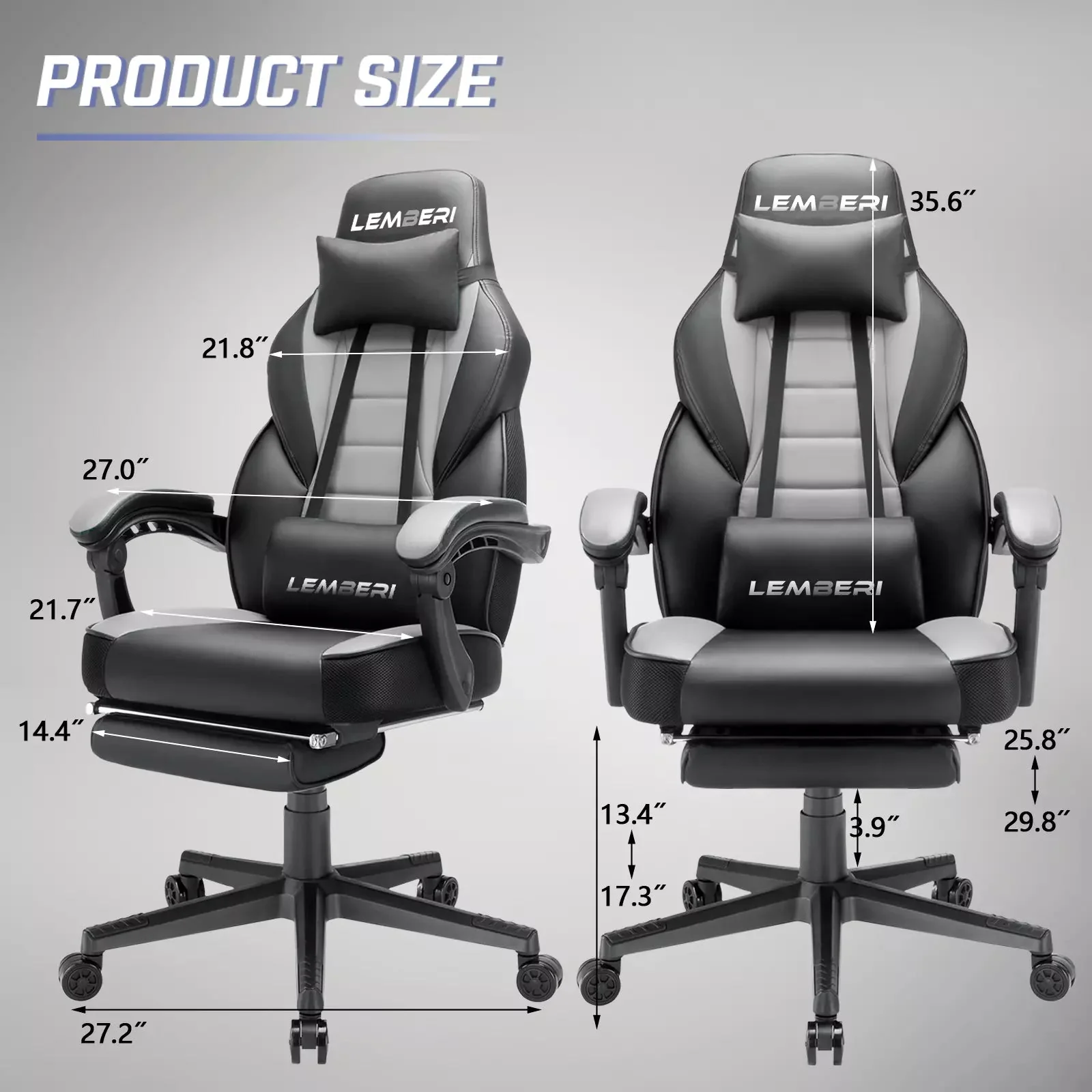 LEMBERI Big and Tall Heavy Duty PC Gaming Chair, Design for Big Guy LGC01 - Image 3
