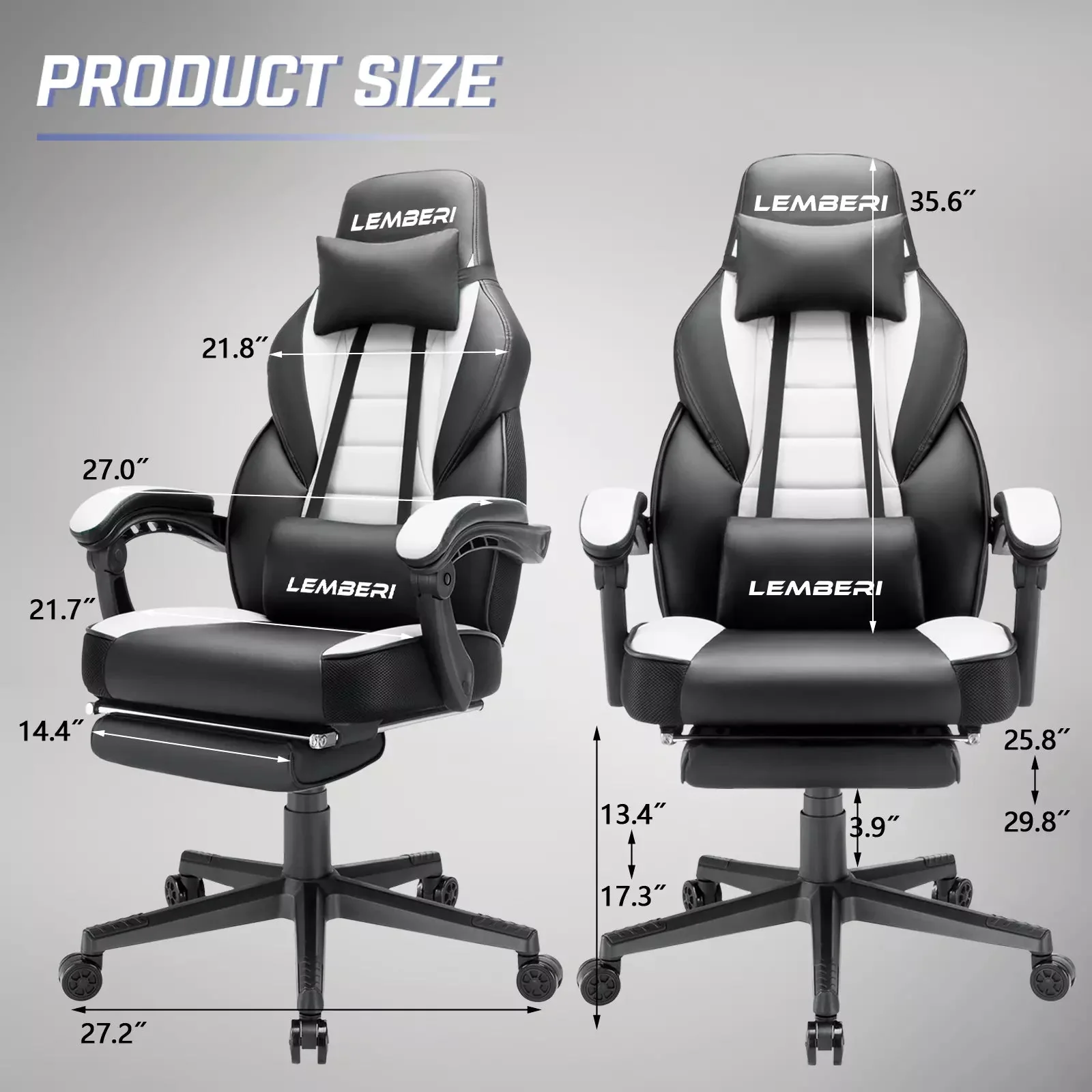 LEMBERI Big and Tall Heavy Duty PC Gaming Chair, Design for Big Guy LGC01 - Image 35