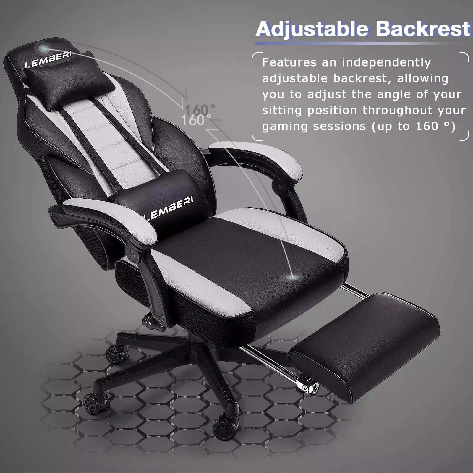 LEMBERI Big and Tall Heavy Duty PC Gaming Chair, Design for Big Guy LGC01 - Image 36
