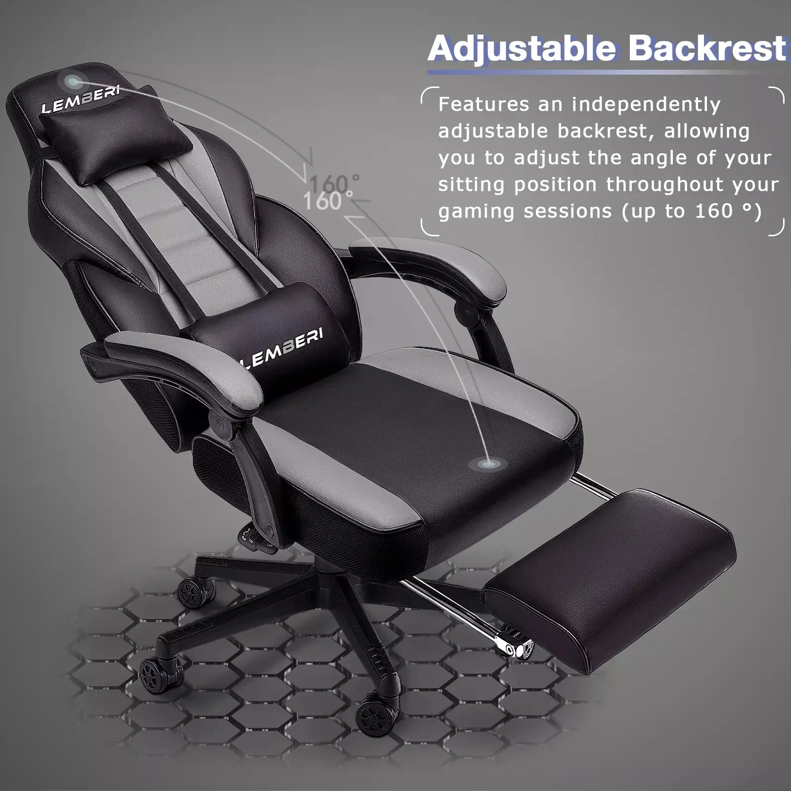 LEMBERI Big and Tall Heavy Duty PC Gaming Chair, Design for Big Guy LGC01 - Image 4