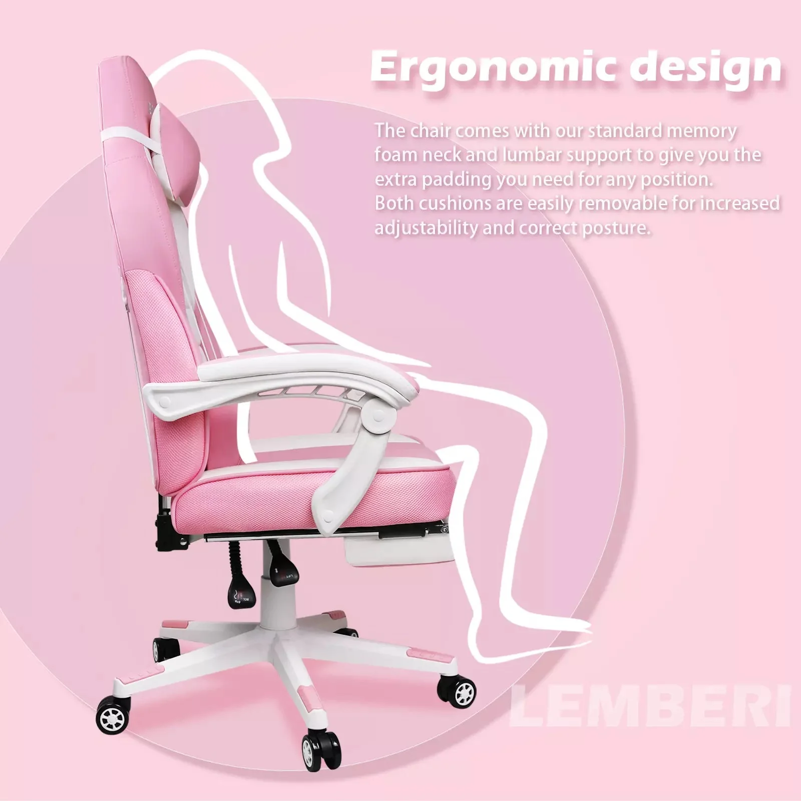 LEMBERI Big and Tall Heavy Duty PC Gaming Chair, Design for Big Guy LGC01 - Image 42