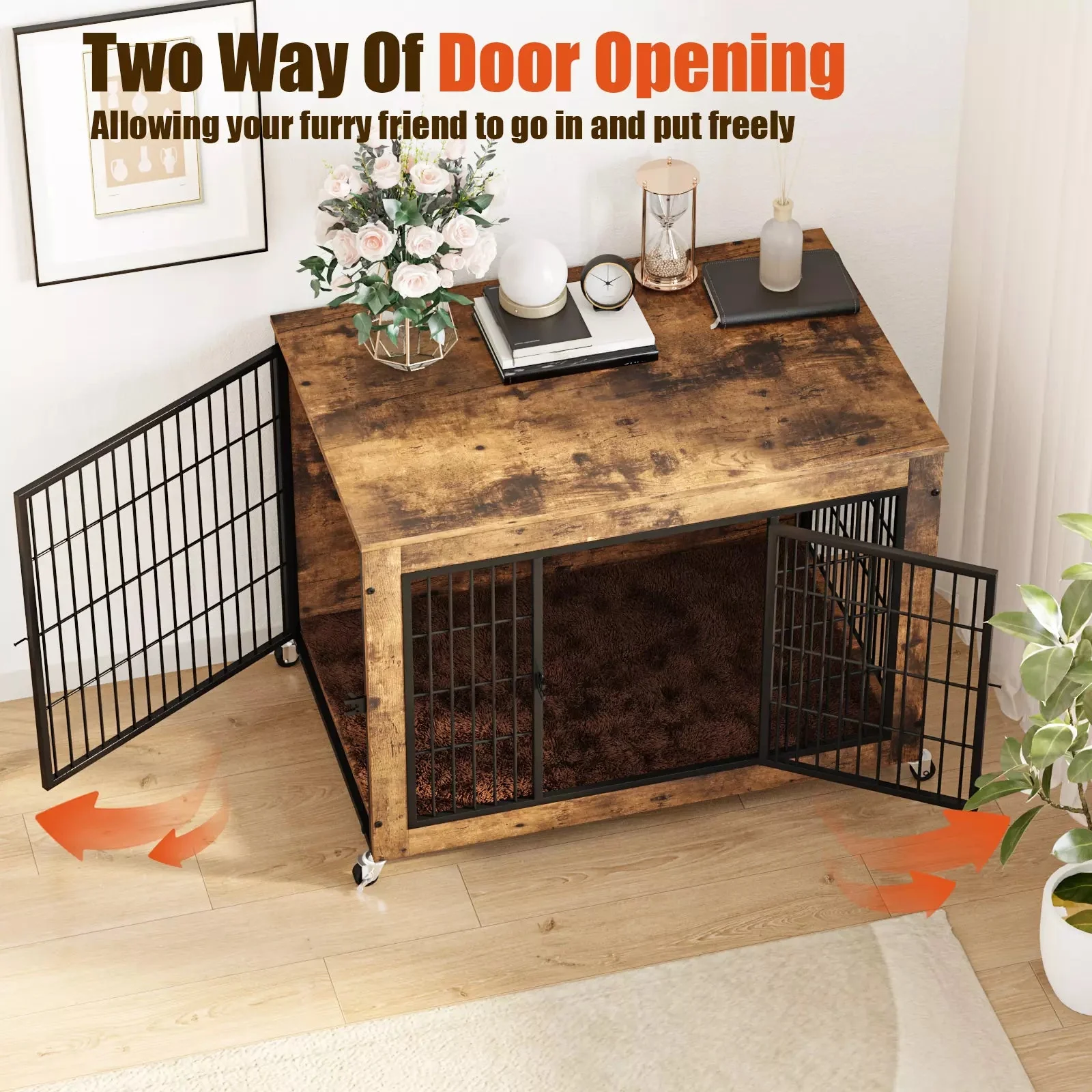 LEMBERI Dog Crate Furniture with Cushion - Image 12