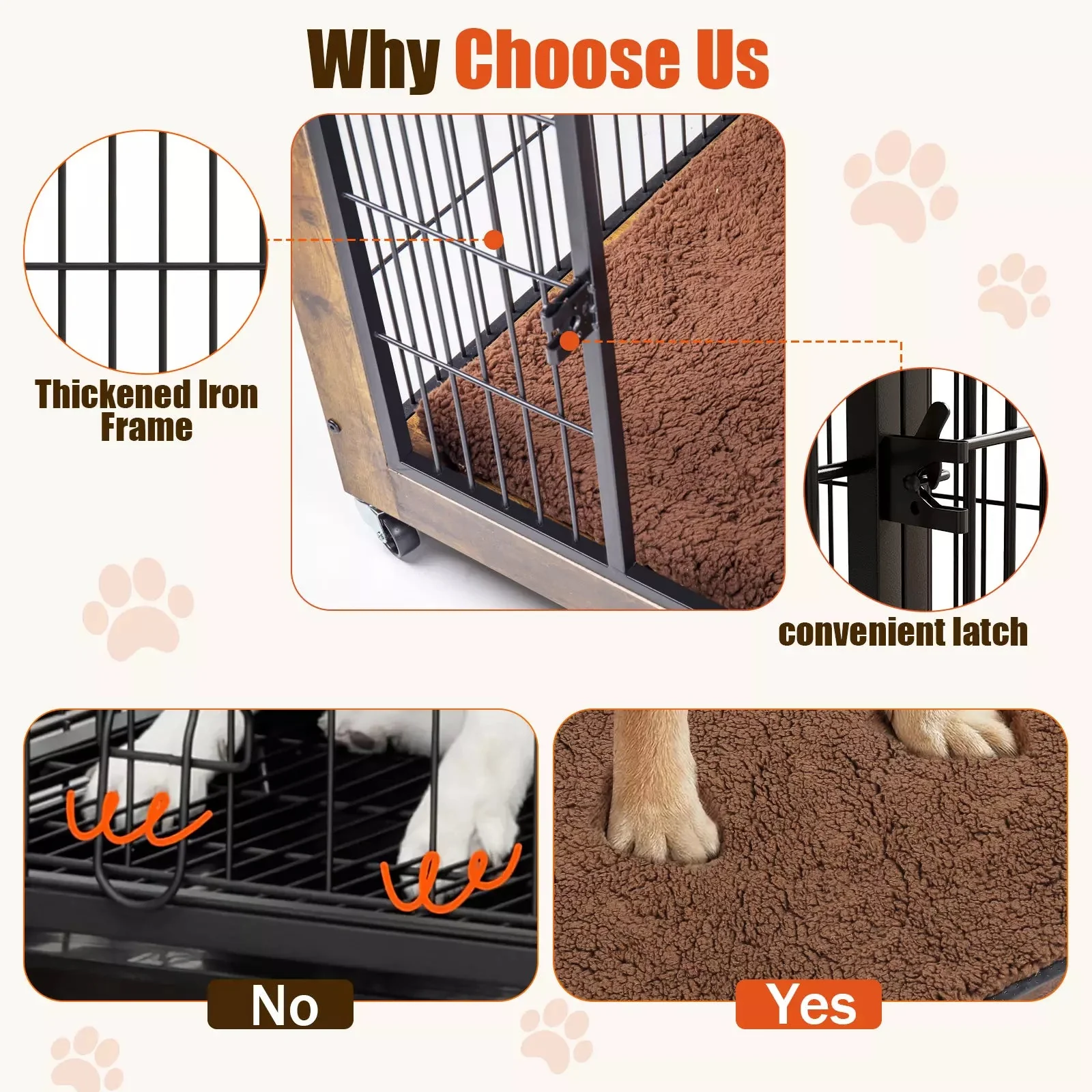 LEMBERI Dog Crate Furniture with Cushion - Image 15