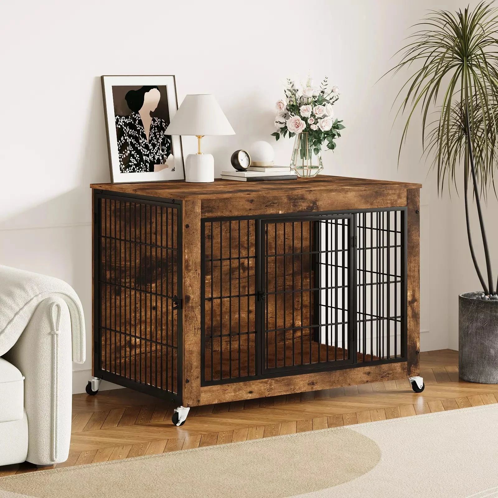 LEMBERI Dog Crate Furniture with Cushion - Image 18