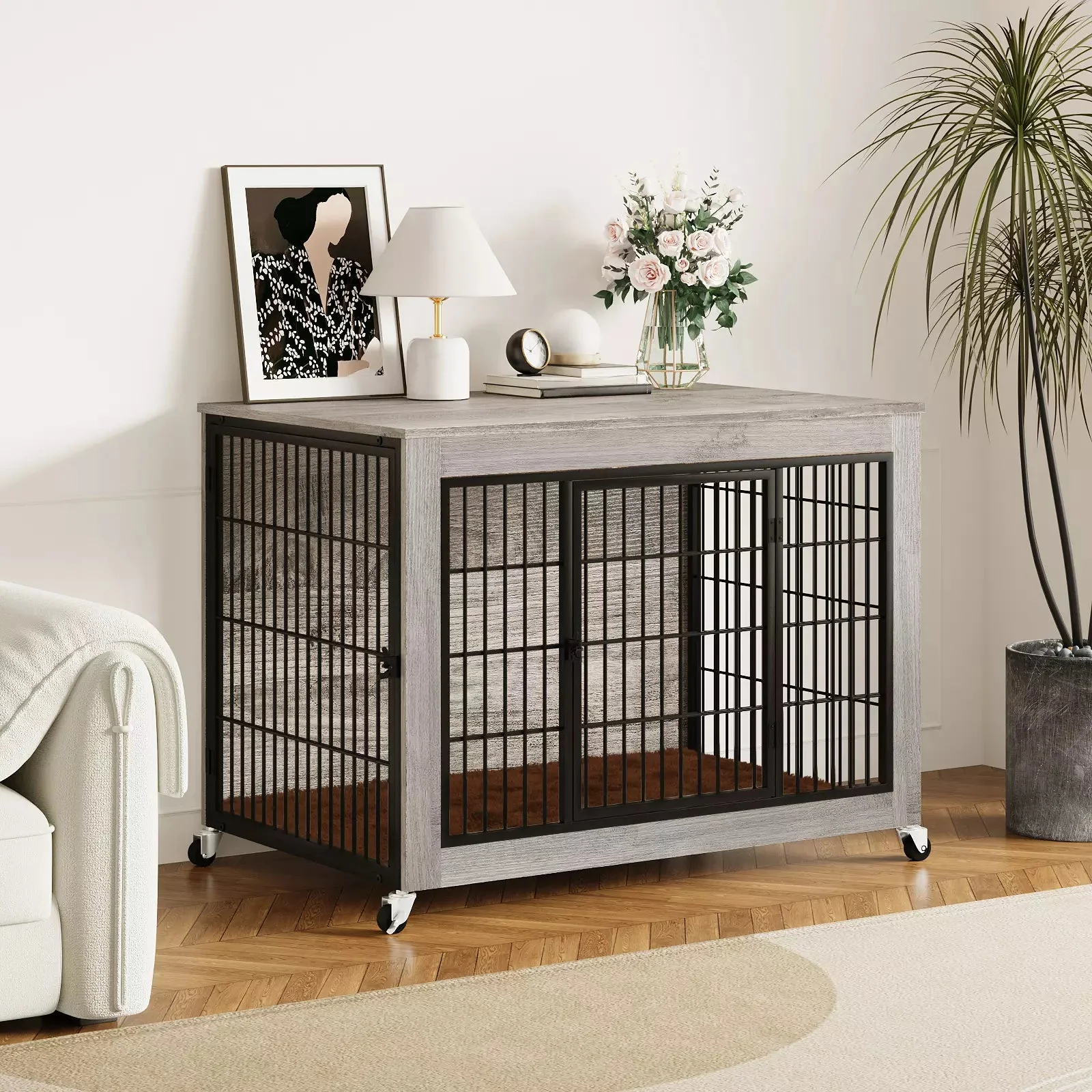 LEMBERI Dog Crate Furniture with Cushion - Image 7