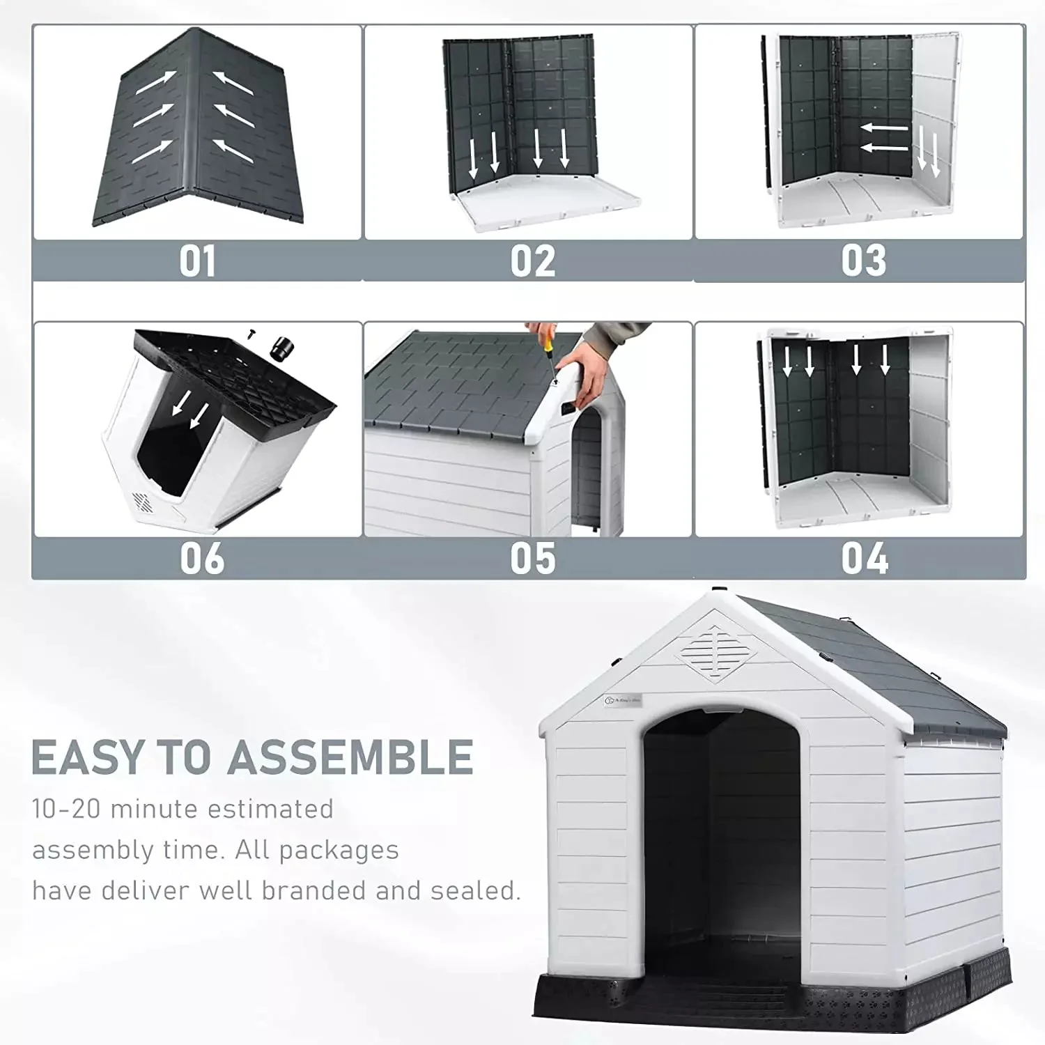 LEMBERI Indoor/Outdoor Durable Dog House with Air Vents and Elevated Floor DH01 - Image 14