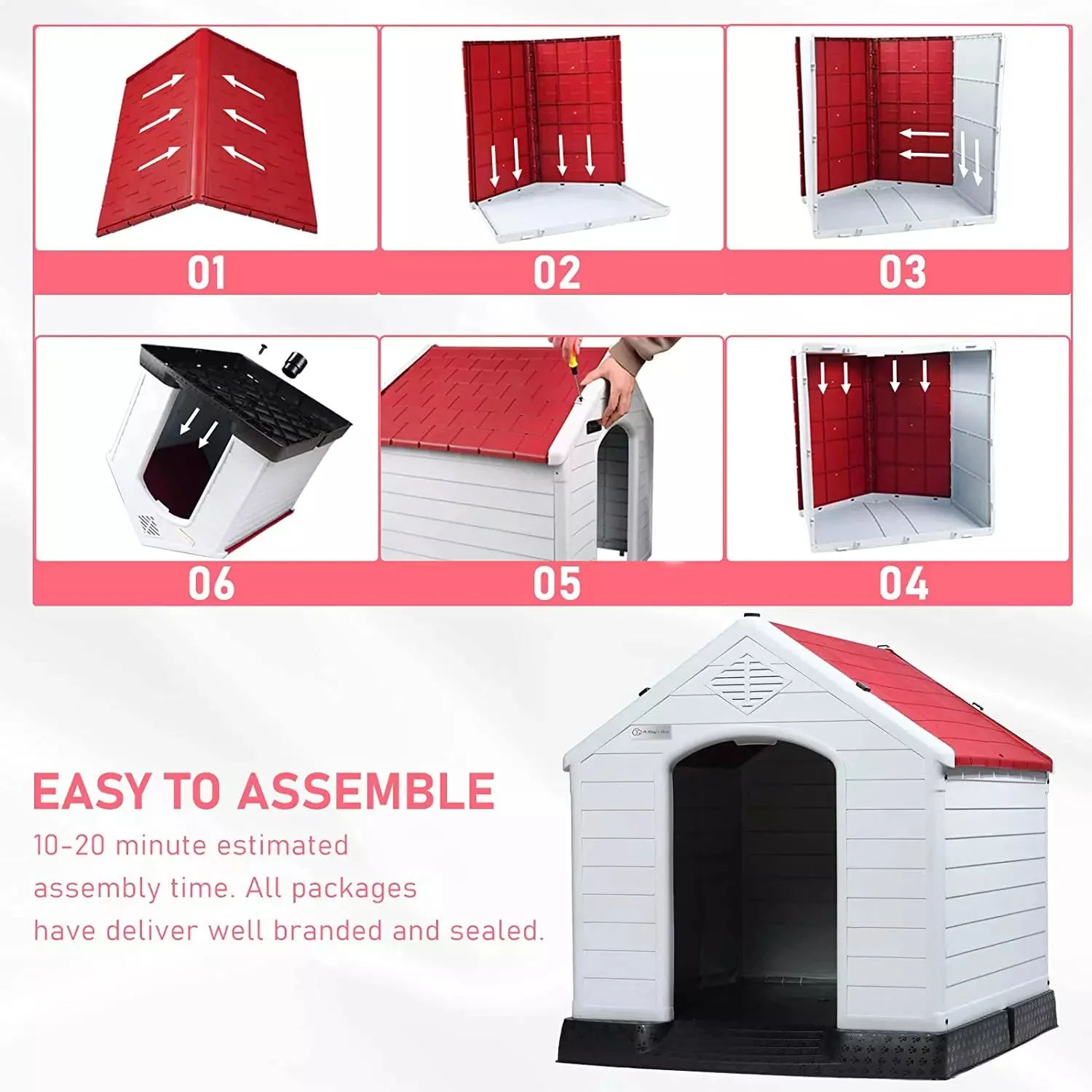 LEMBERI Indoor/Outdoor Durable Dog House with Air Vents and Elevated Floor DH01 - Image 22