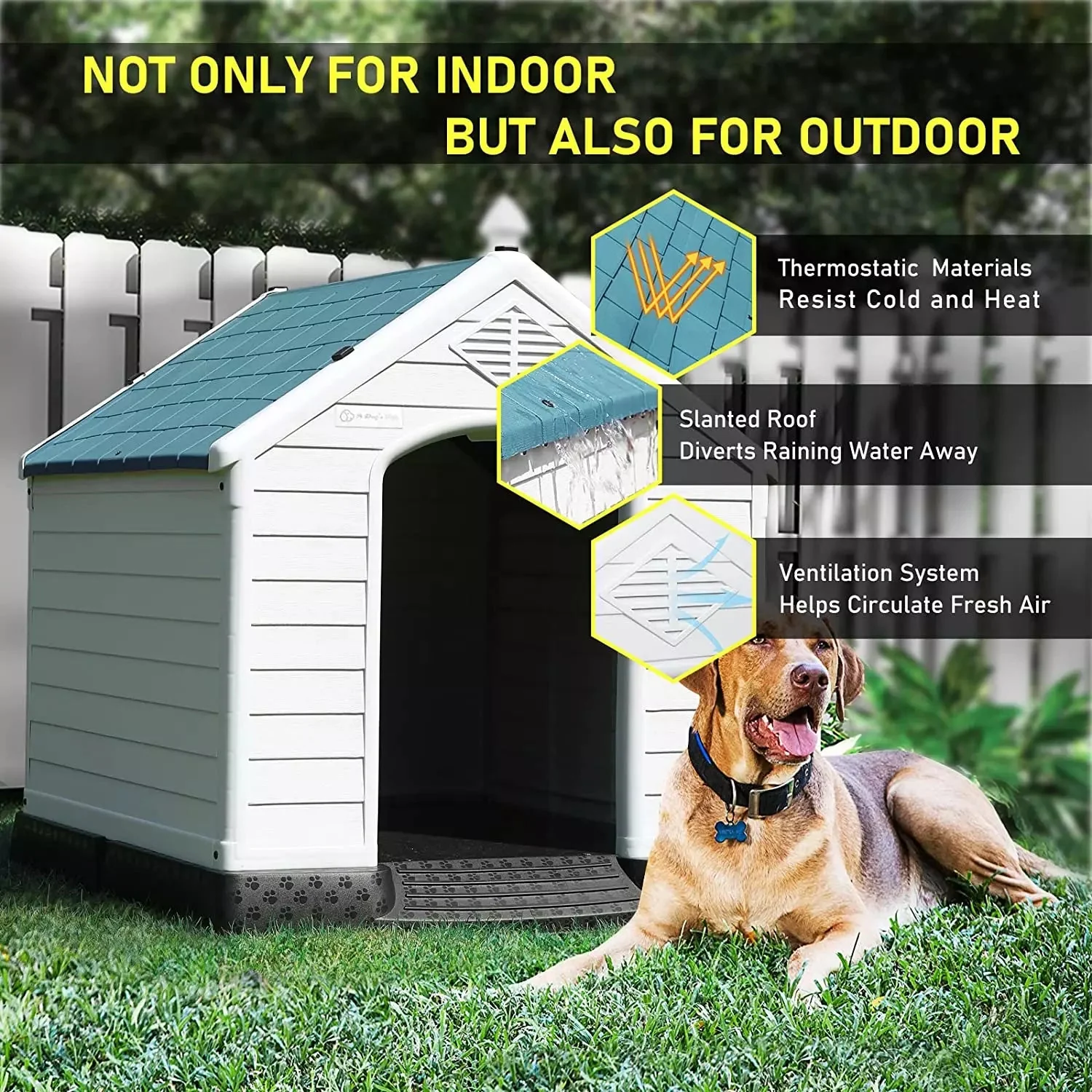 LEMBERI Indoor/Outdoor Durable Dog House with Air Vents and Elevated Floor DH01 - Image 3