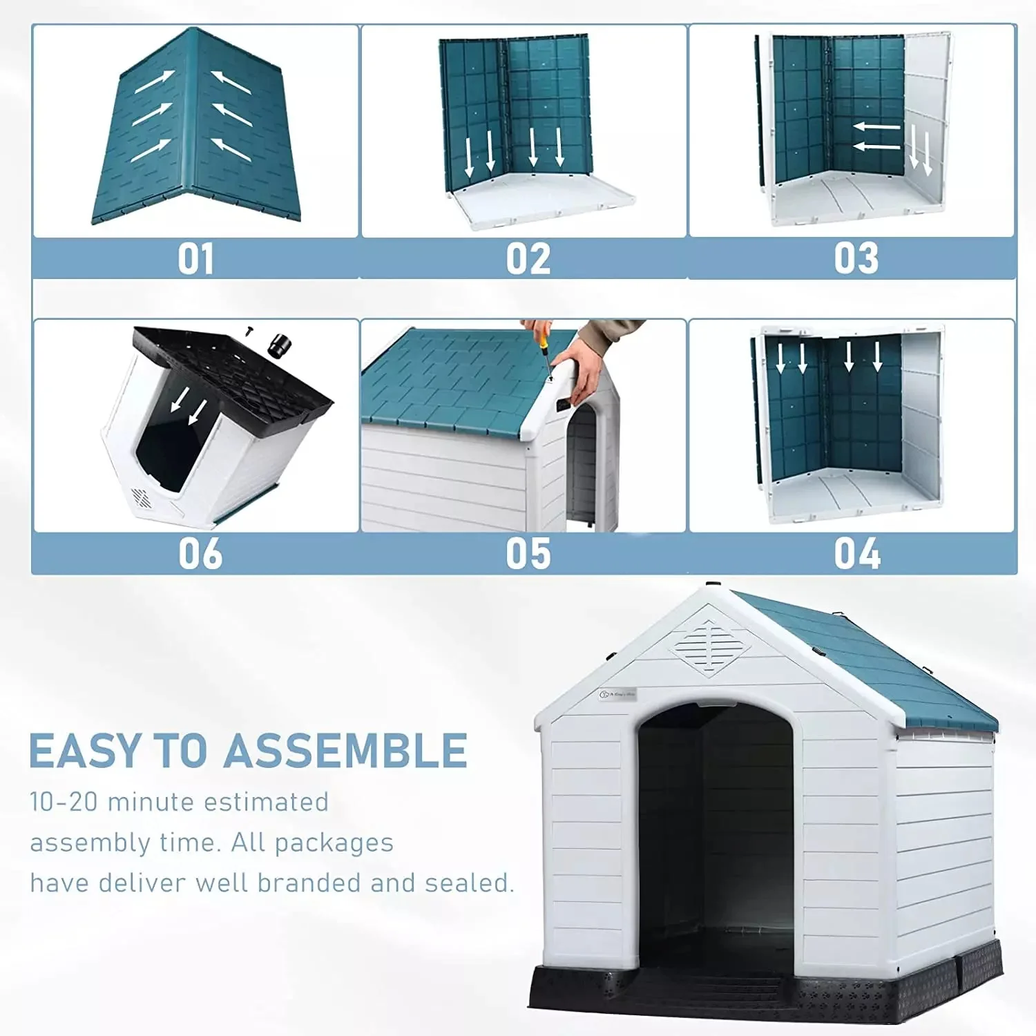 LEMBERI Indoor/Outdoor Durable Dog House with Air Vents and Elevated Floor DH01 - Image 30