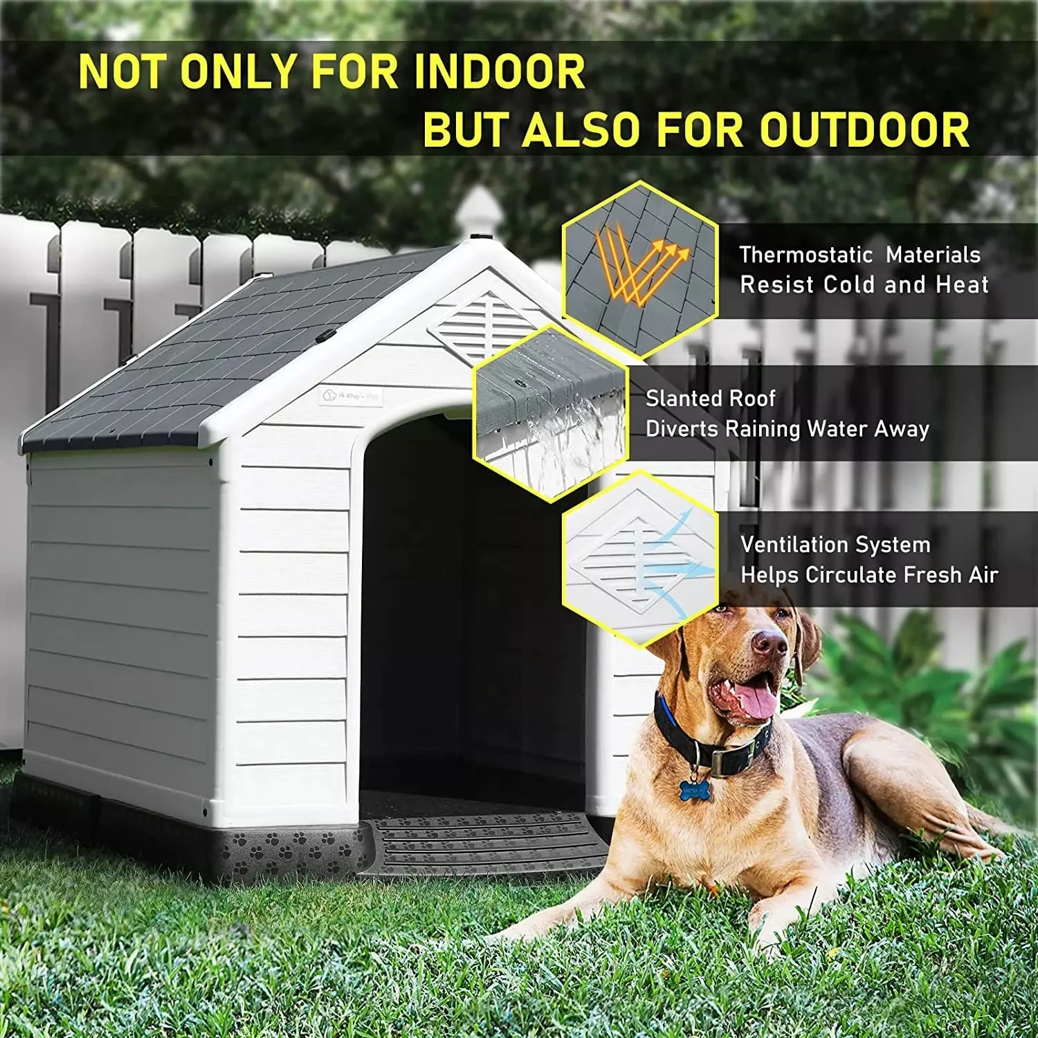 LEMBERI Indoor/Outdoor Durable Dog House with Air Vents and Elevated Floor DH01 - Image 35