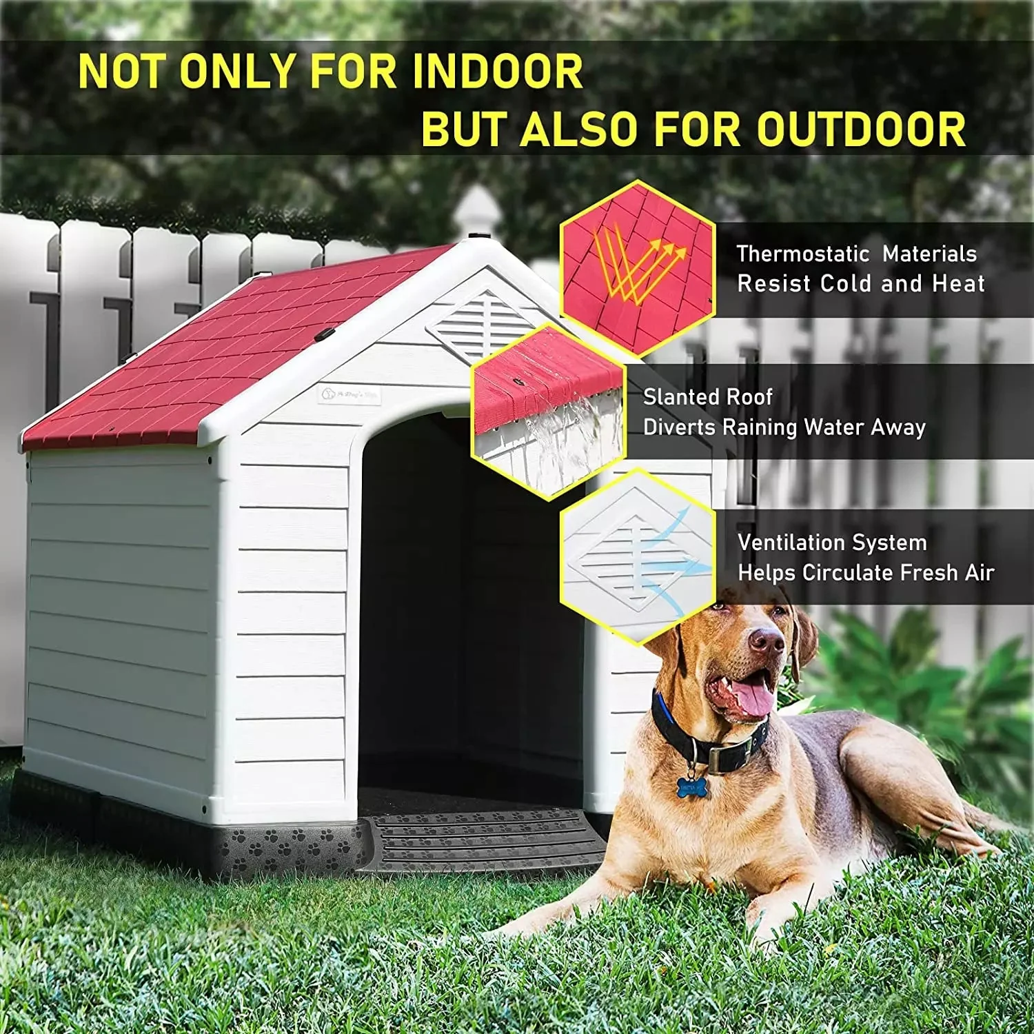 LEMBERI Indoor/Outdoor Durable Dog House with Air Vents and Elevated Floor DH01 - Image 43