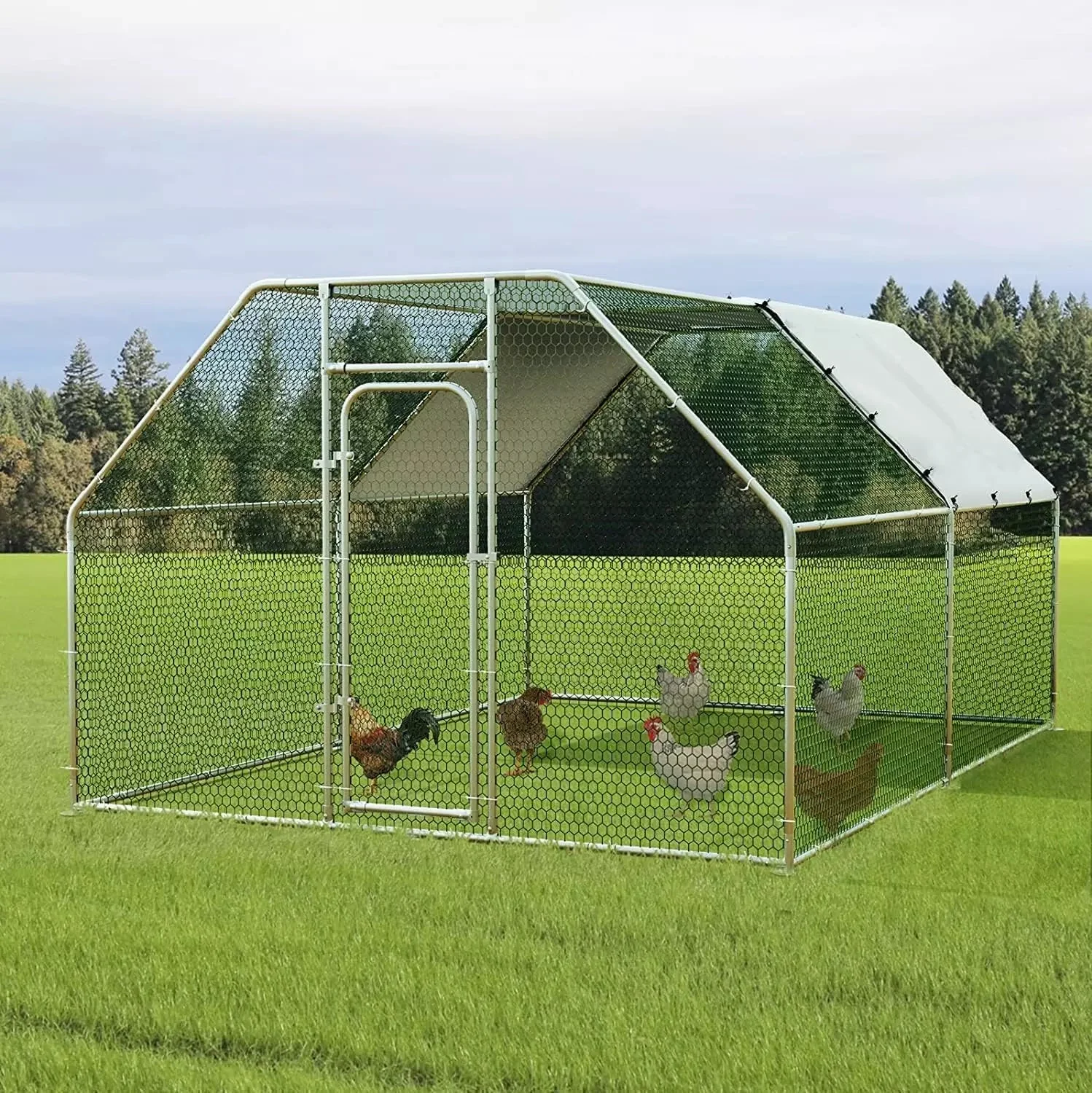 LEMBERI Large Metal Chicken Coop with Waterproof and Anti-UV Cover CC02 - Image 15